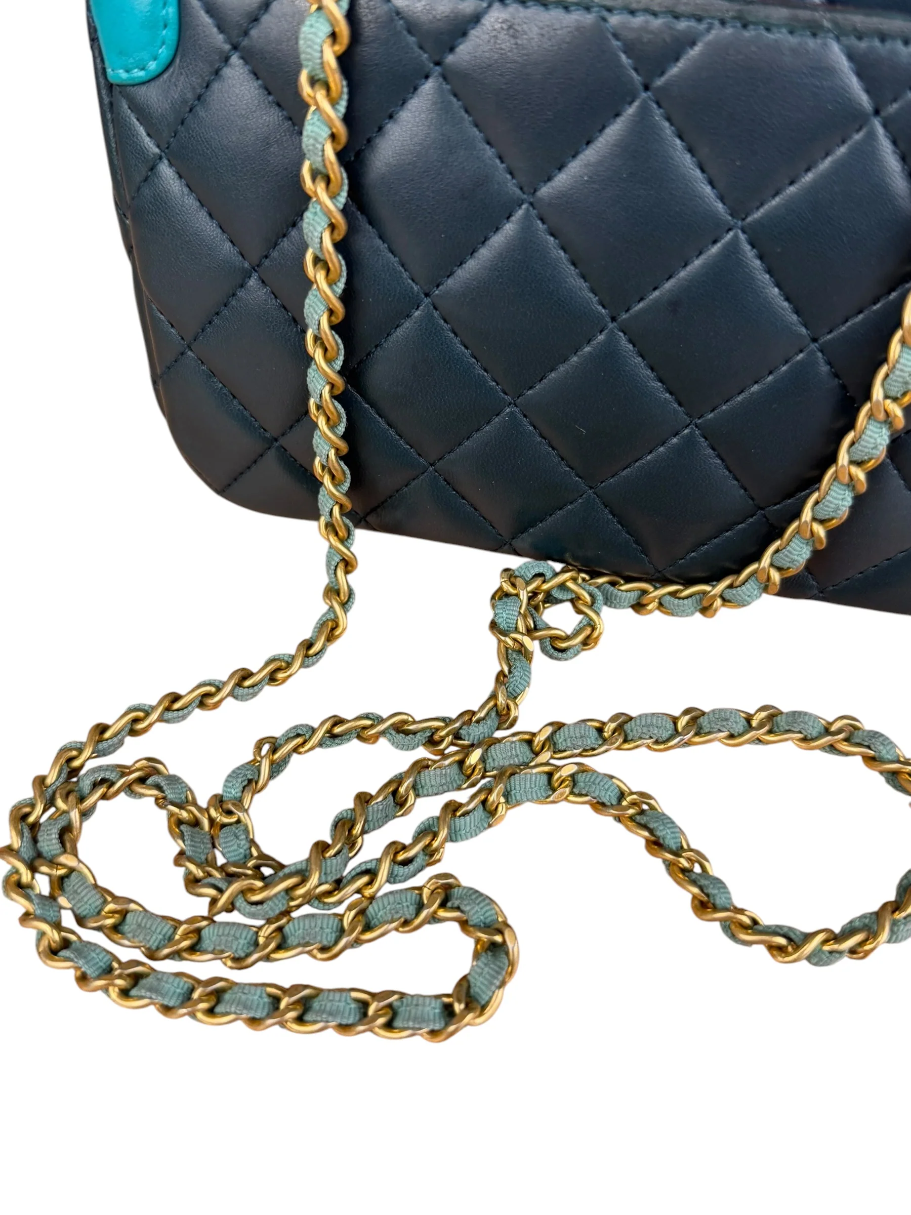 Chanel Quilted Mini Two-Tone Blue Day Flap Bag 2017 - Image 8