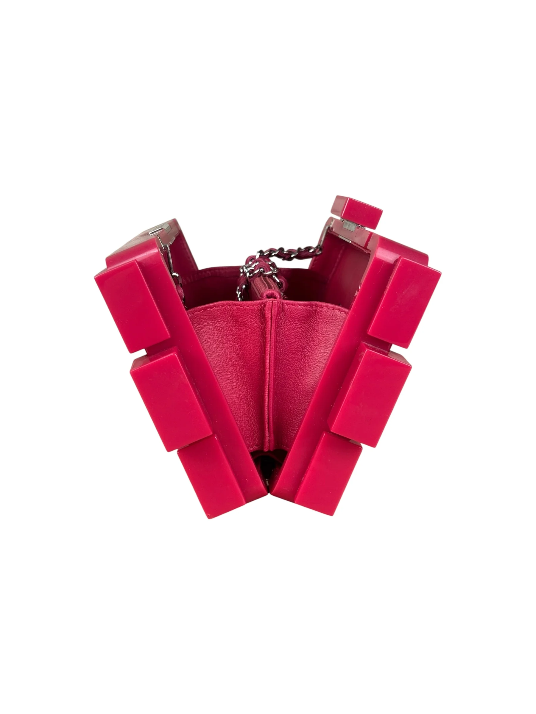 Chanel Rare Pink Plexi Brick Lego Clutch/Shoulder Bag 2014 - Image 3
