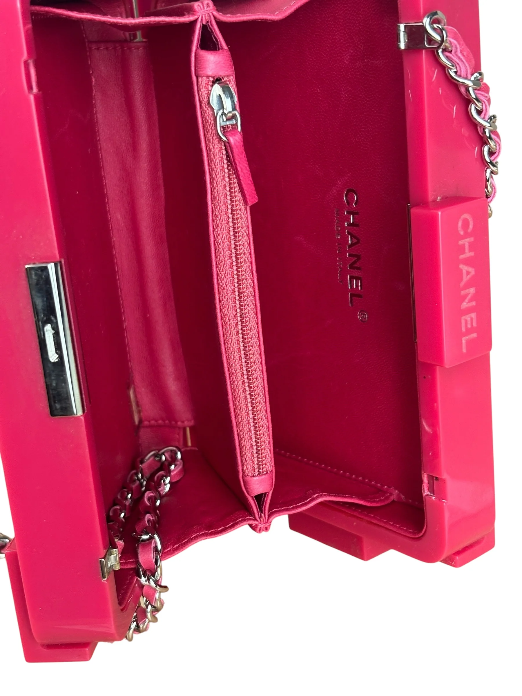 Chanel Rare Pink Plexi Brick Lego Clutch/Shoulder Bag 2014 - Image 5