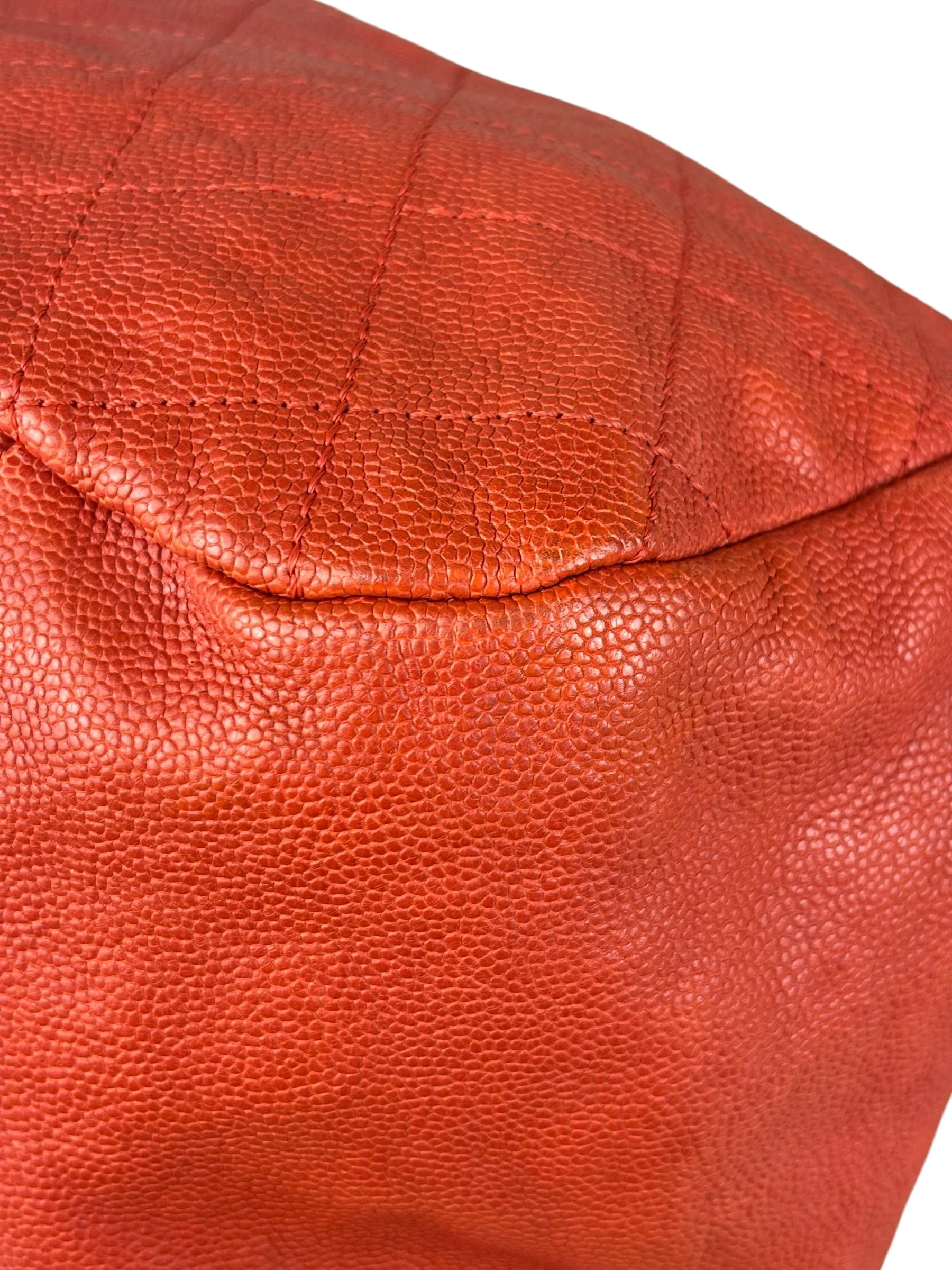 Chanel Red Caviar Quilted Medium Frame Shoulder Bag 2011 - Image 12