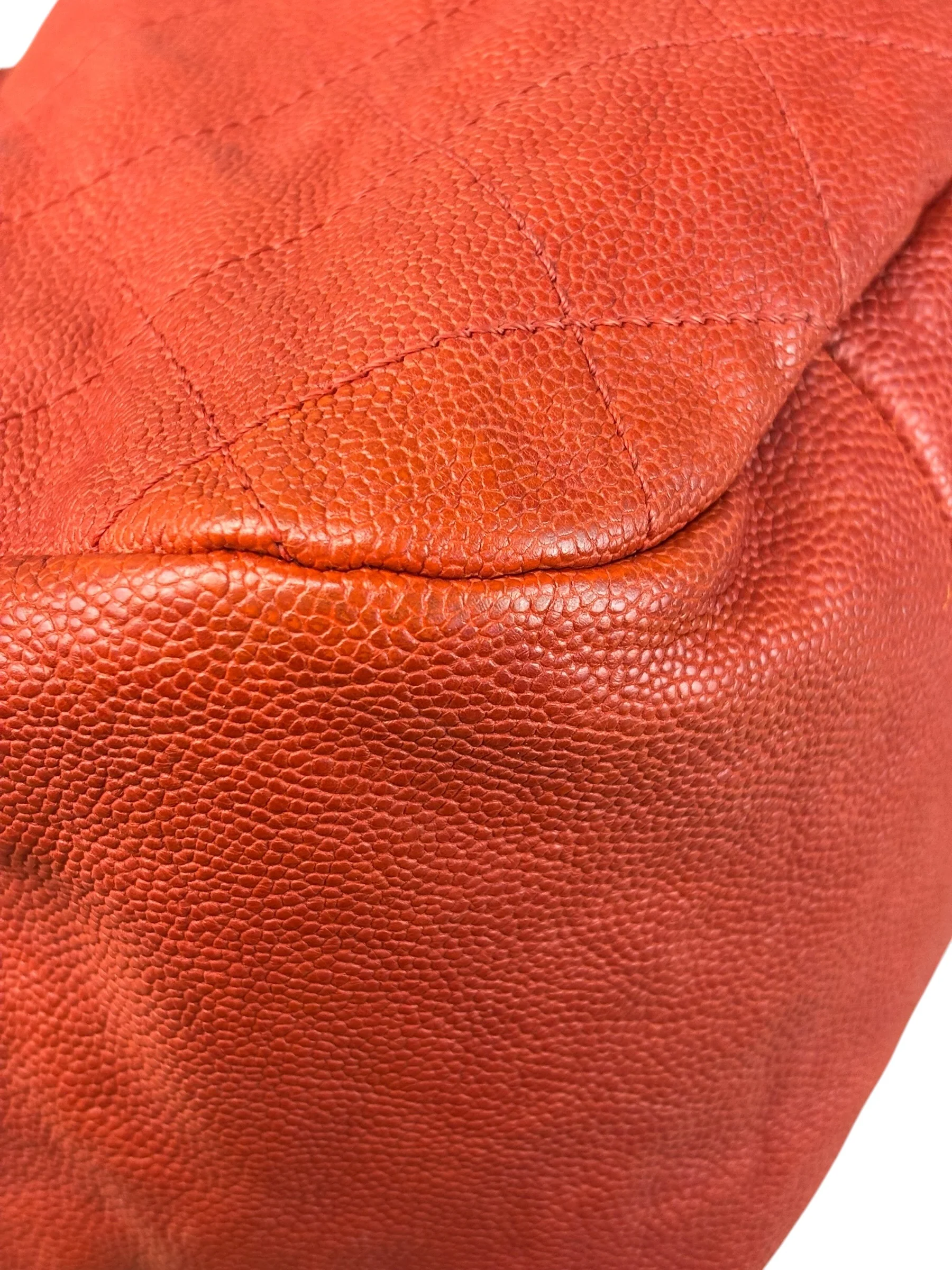 Chanel Red Caviar Quilted Medium Frame Shoulder Bag 2011 - Image 13
