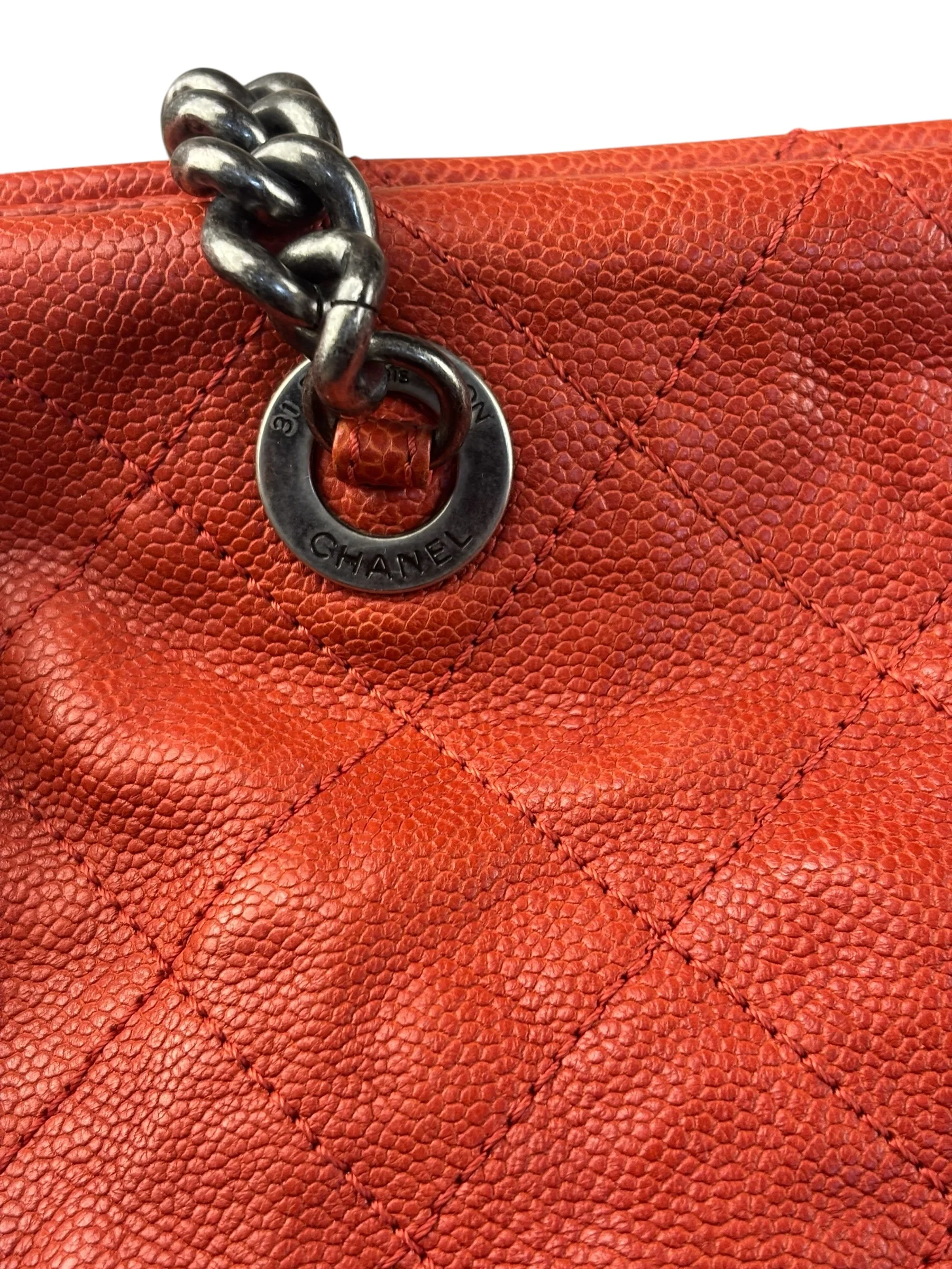Chanel Red Caviar Quilted Medium Frame Shoulder Bag 2011 - Image 19