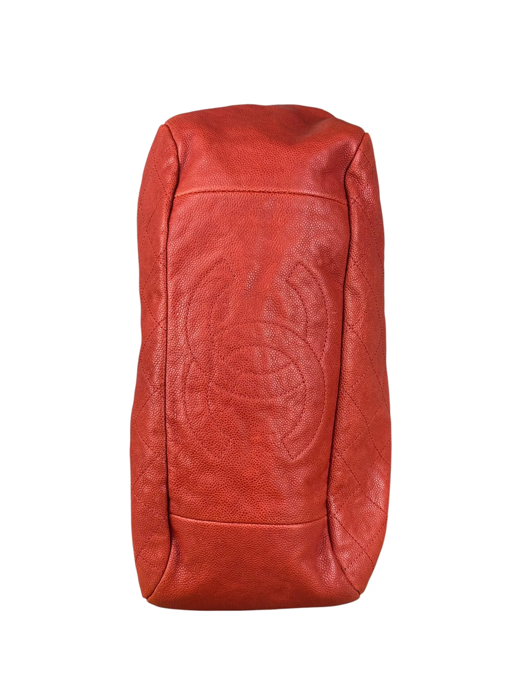 Chanel Red Caviar Quilted Medium Frame Shoulder Bag 2011 - Image 5