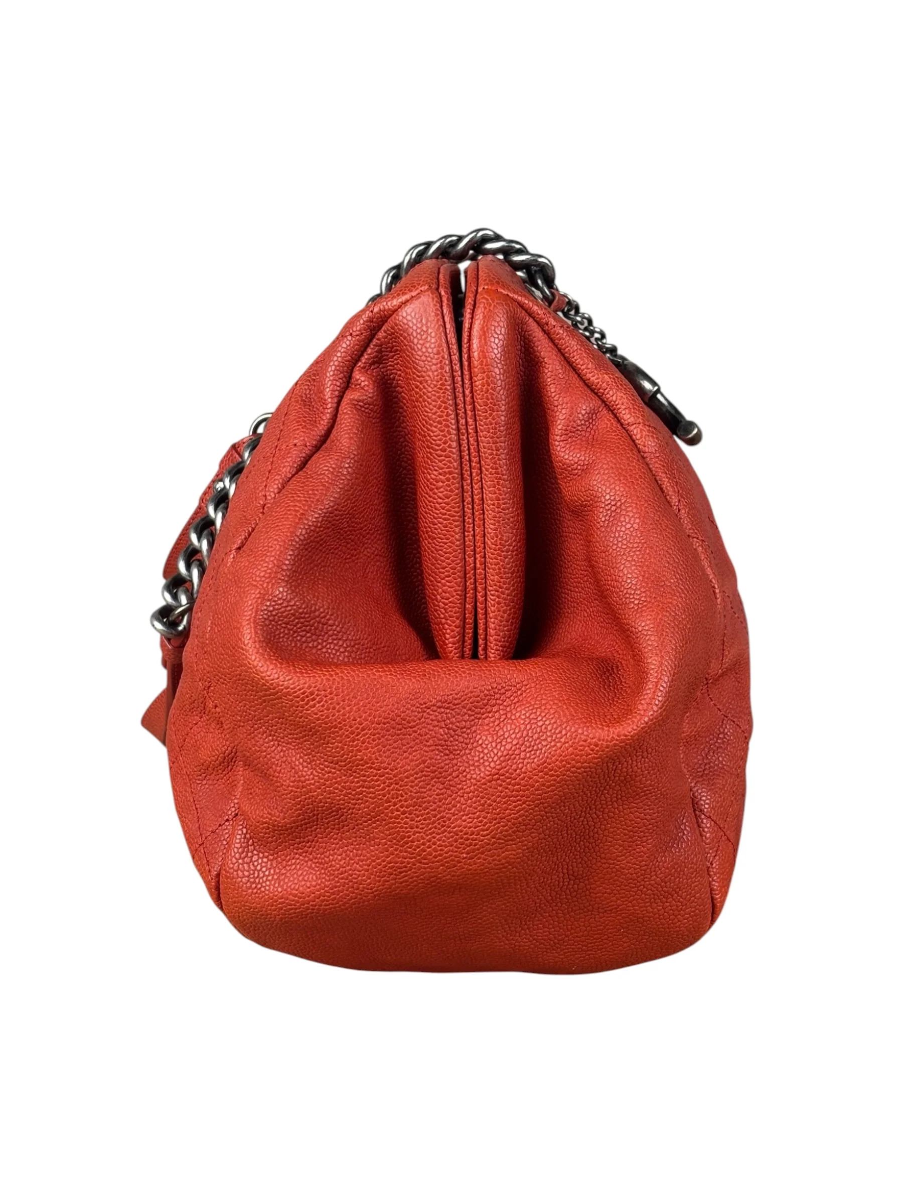 Chanel Red Caviar Quilted Medium Frame Shoulder Bag 2011 - Image 6