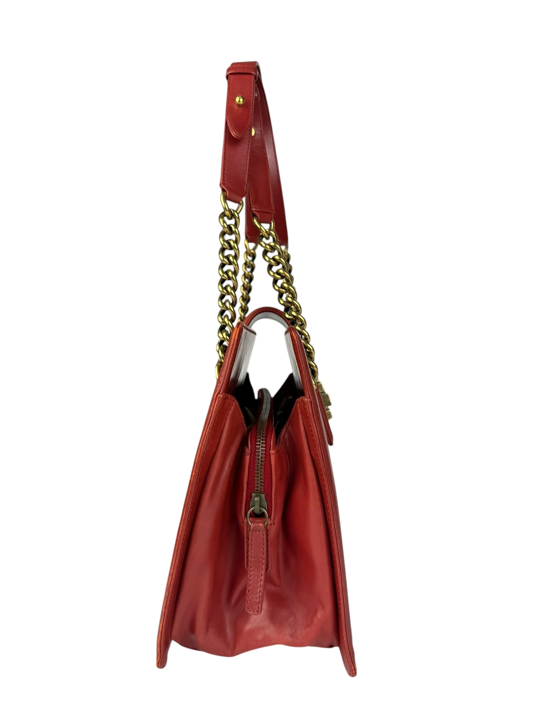 Chanel Red Leather Large Jetsetter Boy 2Way Handbag 2011 - Image 12