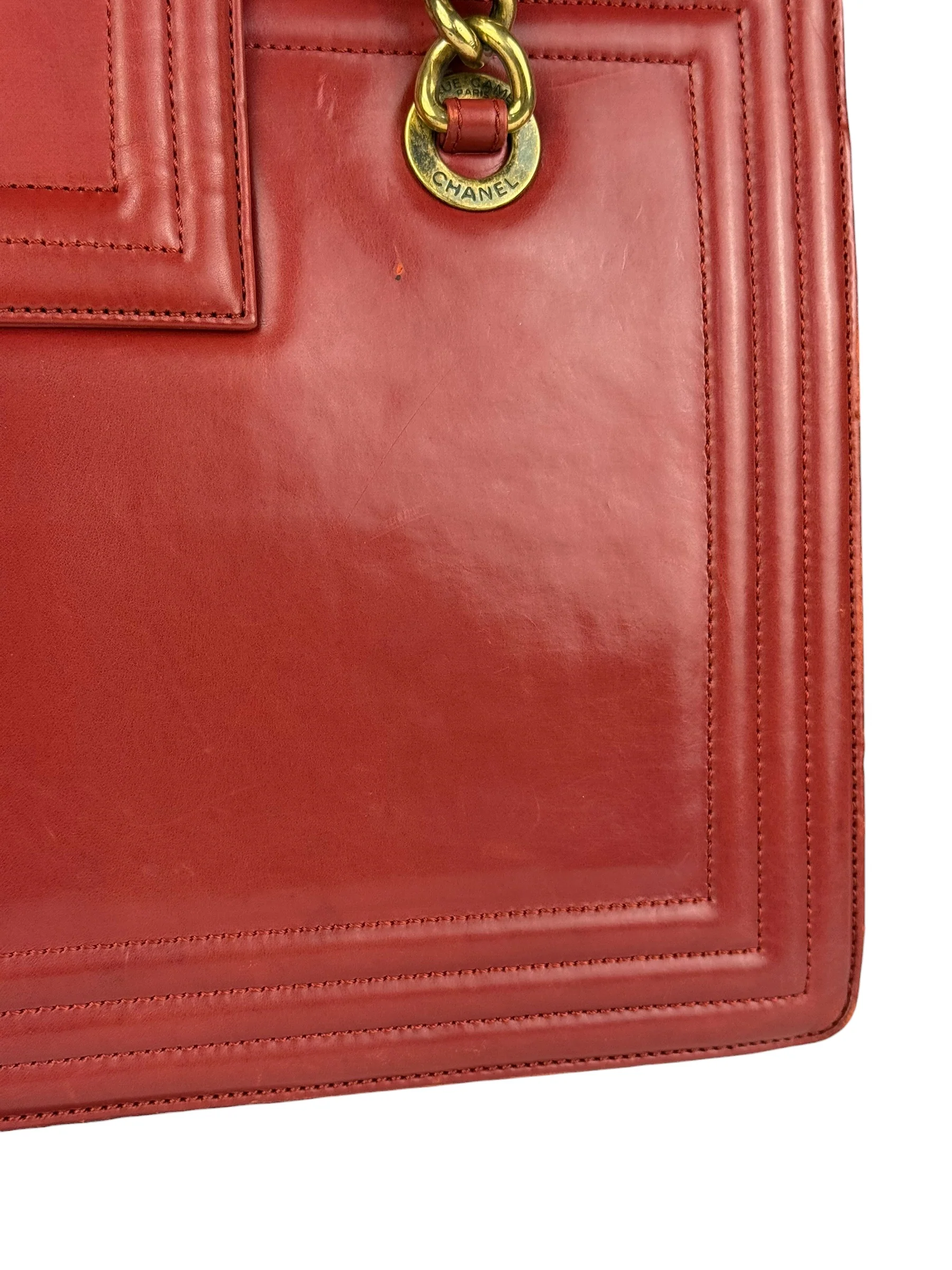 Chanel Red Leather Large Jetsetter Boy 2Way Handbag 2011 - Image 17