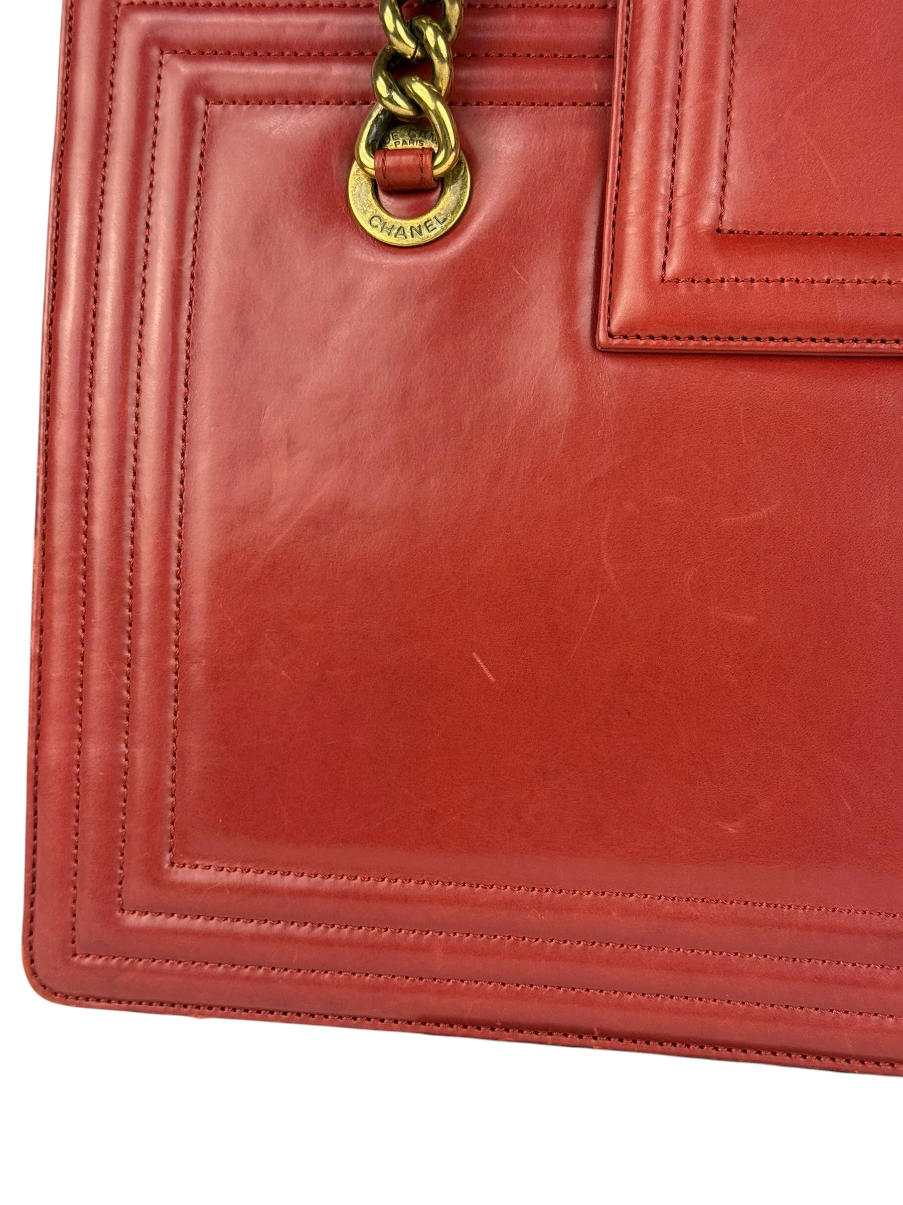 Chanel Red Leather Large Jetsetter Boy 2Way Handbag 2011 - Image 18