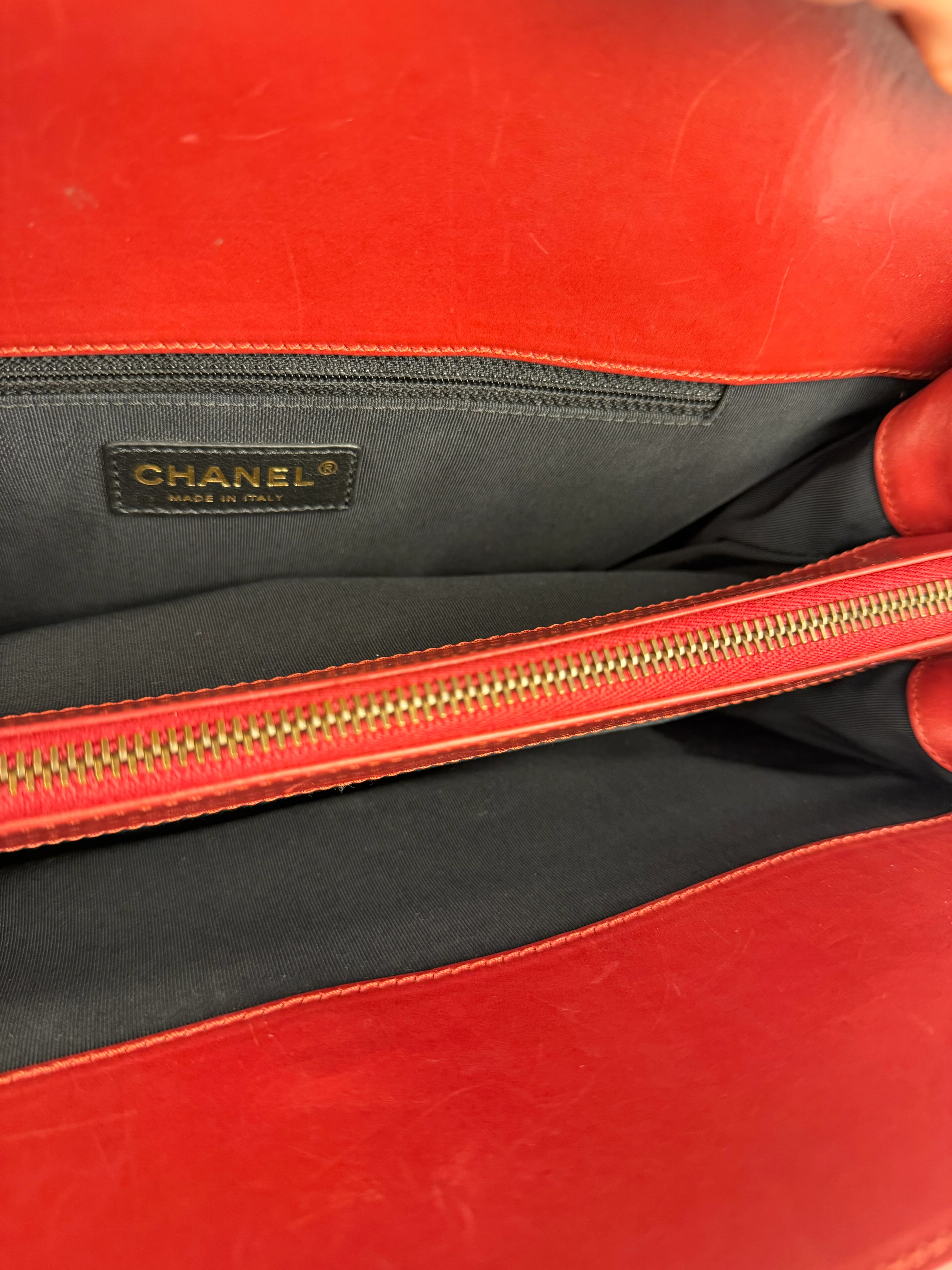 Chanel Red Leather Large Jetsetter Boy 2Way Handbag 2011 - Image 25