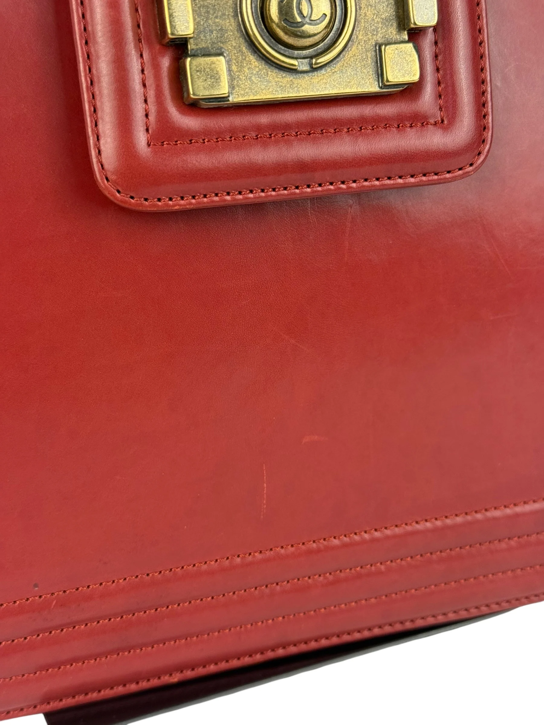 Chanel Red Leather Large Jetsetter Boy 2Way Handbag 2011 - Image 5