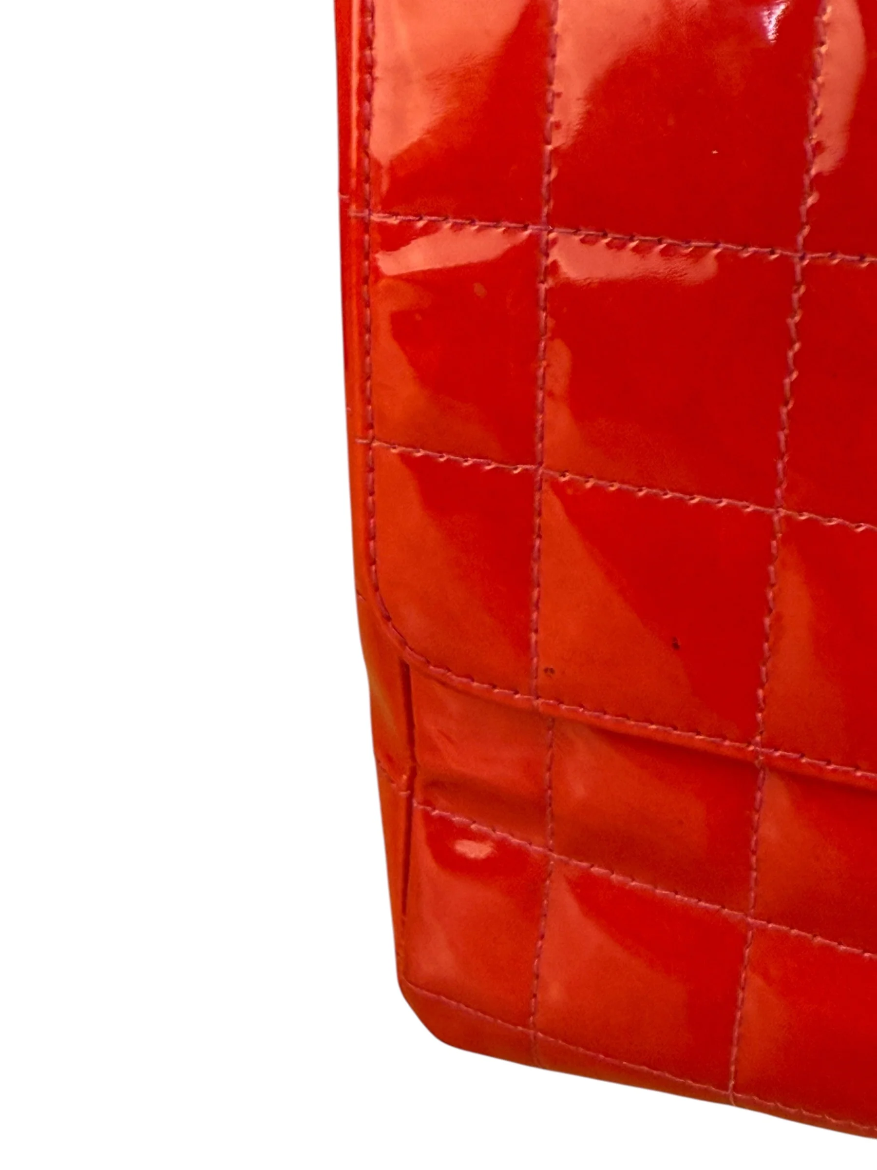 Chanel Red Patent Chocolate Bar Chain Flap Bag 2000 - Image 11