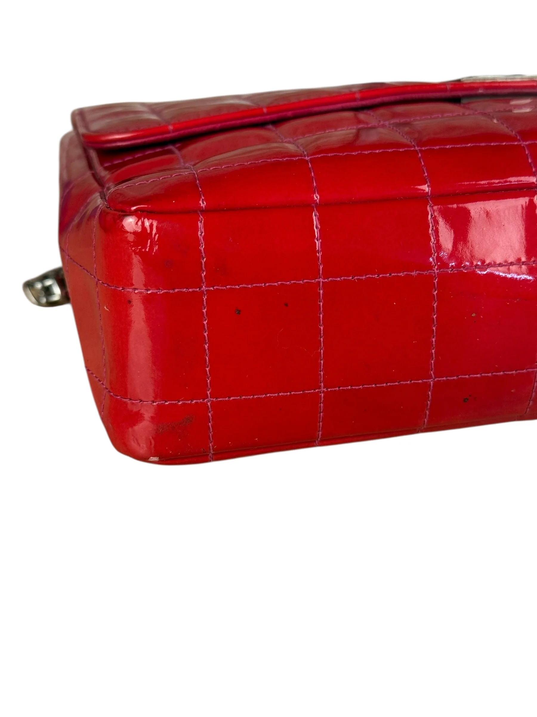 Chanel Red Patent Chocolate Bar Chain Flap Bag 2000 - Image 16