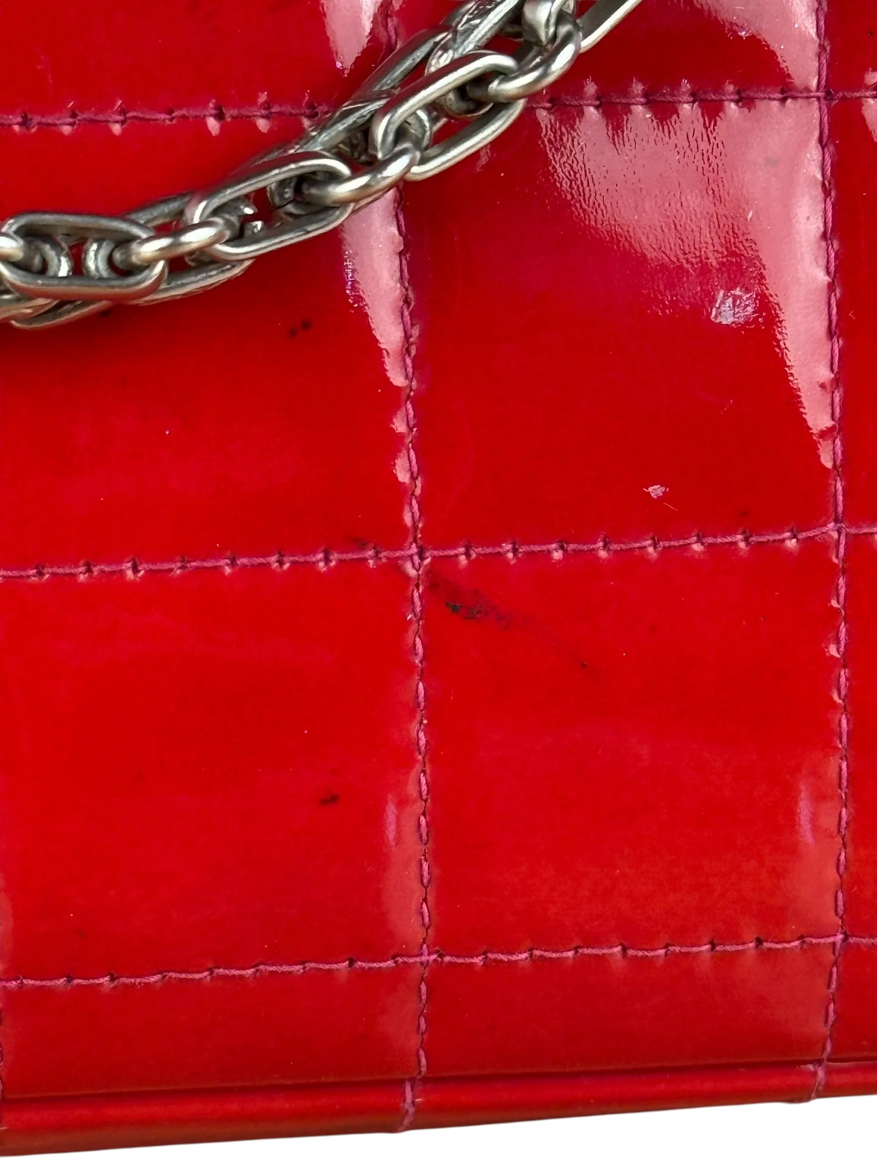Chanel Red Patent Chocolate Bar Chain Flap Bag 2000 - Image 17