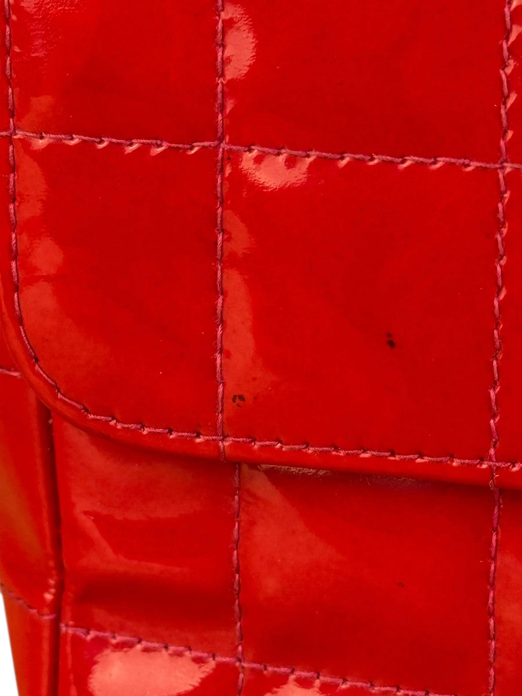 Chanel Red Patent Chocolate Bar Chain Flap Bag 2000 - Image 18