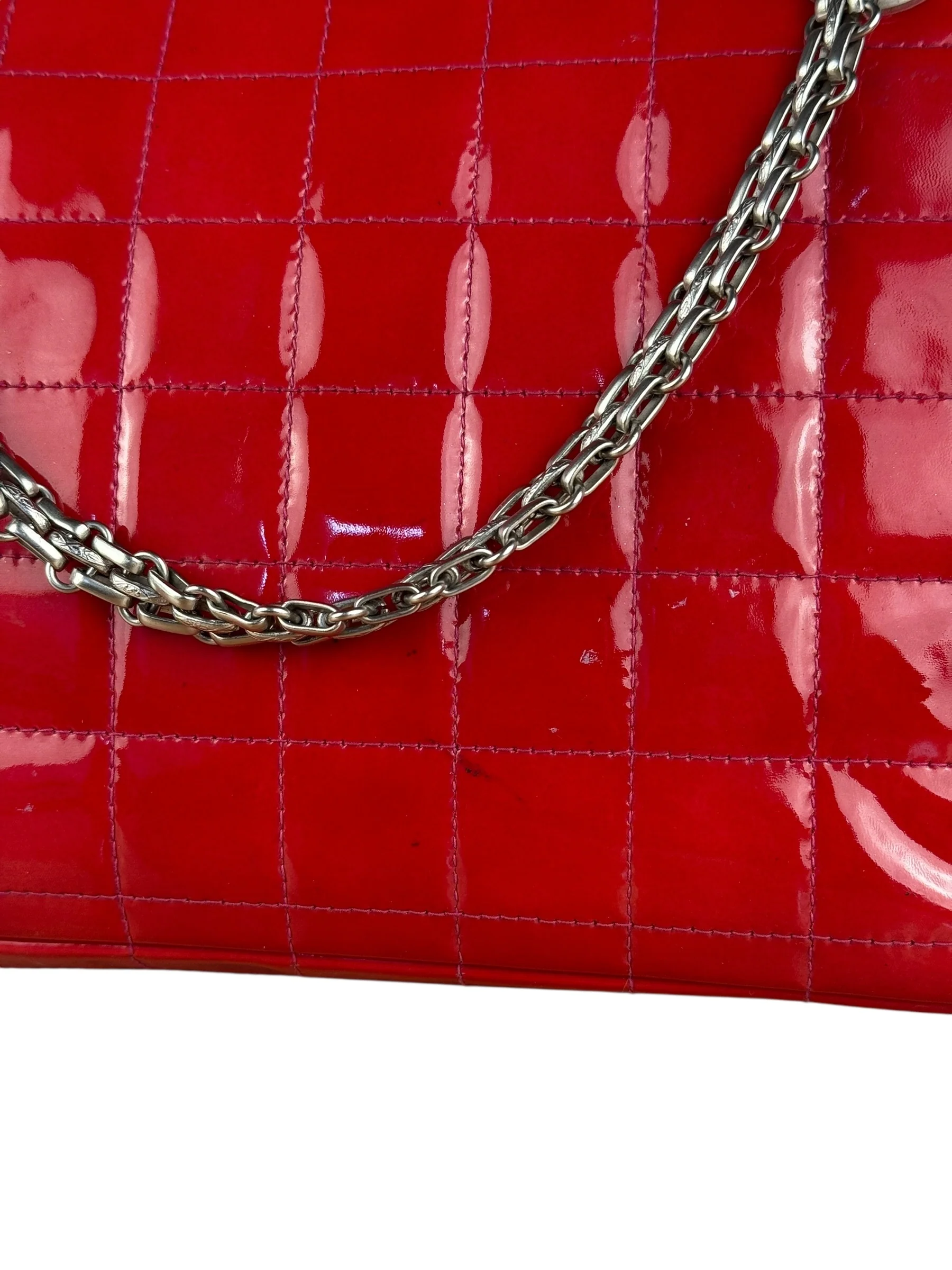 Chanel Red Patent Chocolate Bar Chain Flap Bag 2000 - Image 19