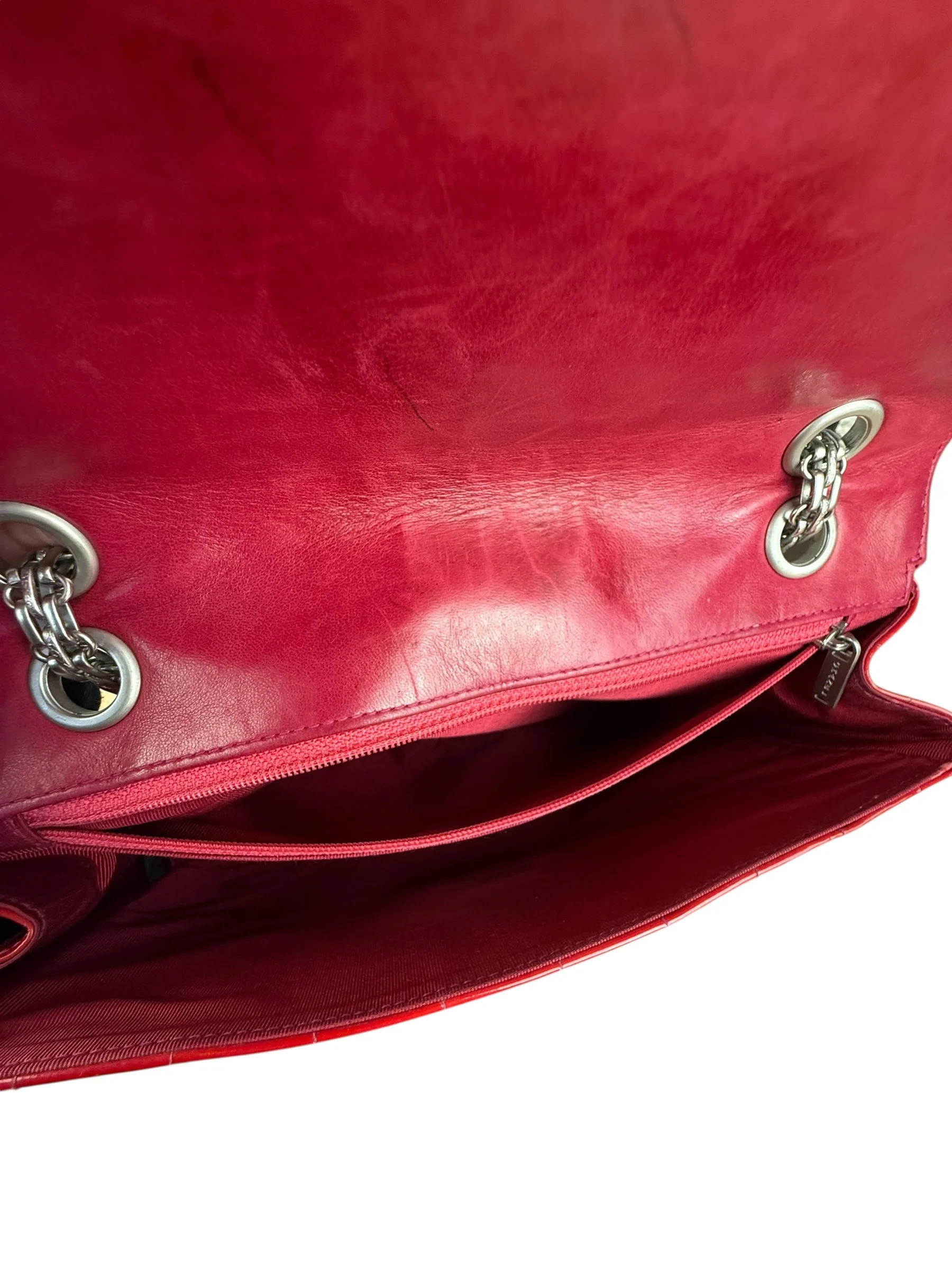 Chanel Red Patent Chocolate Bar Chain Flap Bag 2000 - Image 20