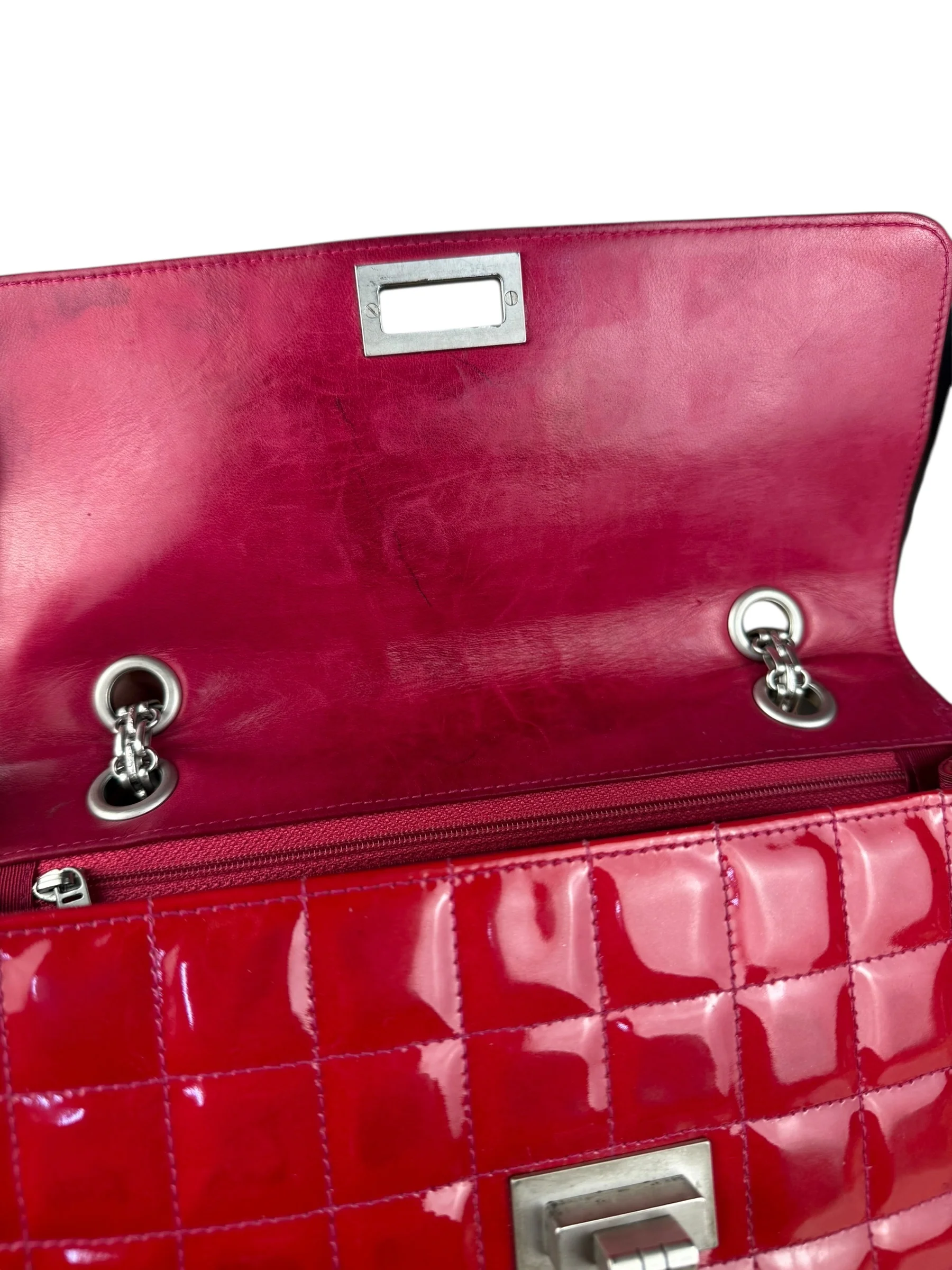 Chanel Red Patent Chocolate Bar Chain Flap Bag 2000 - Image 21