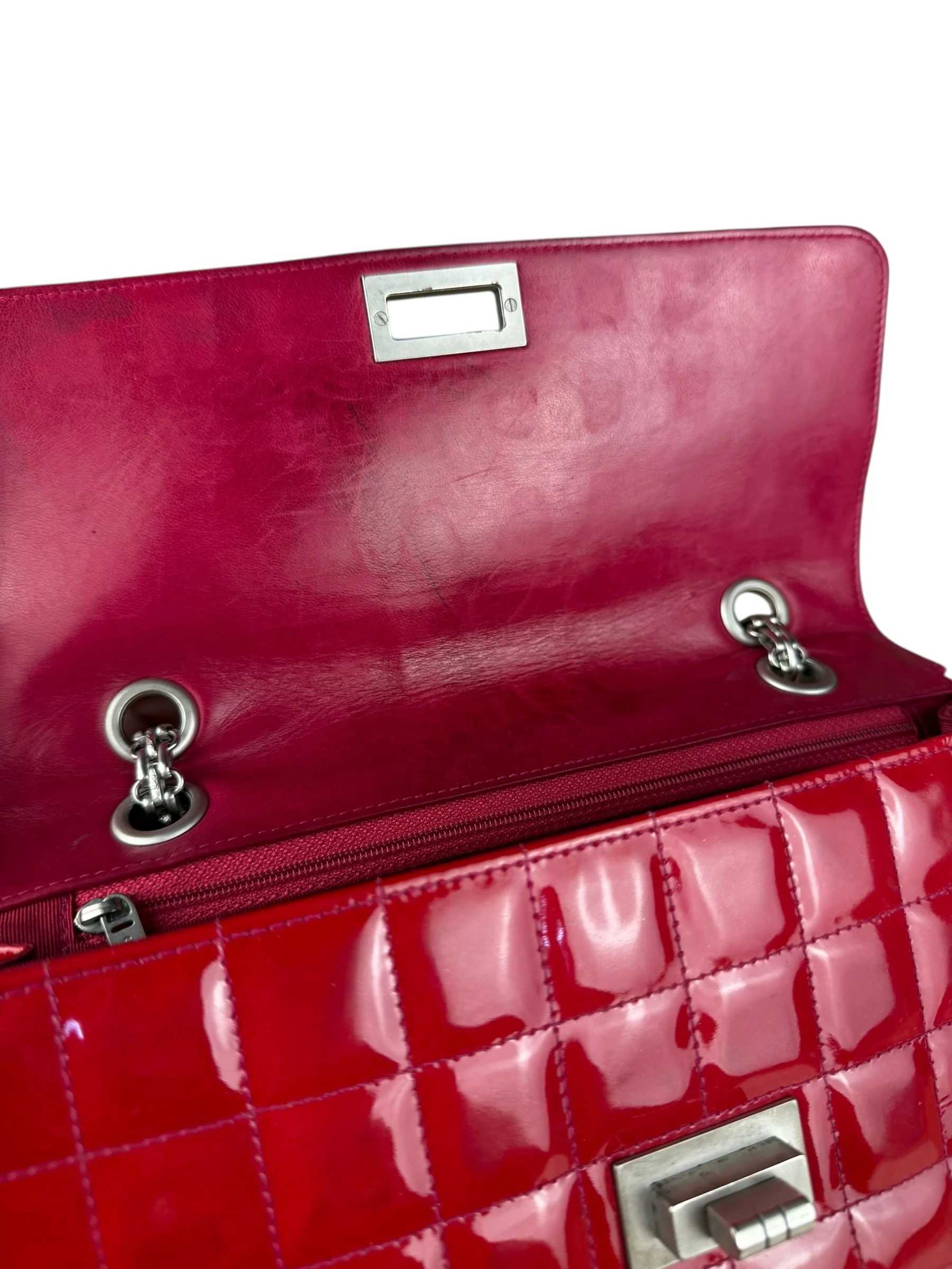 Chanel Red Patent Chocolate Bar Chain Flap Bag 2000 - Image 22