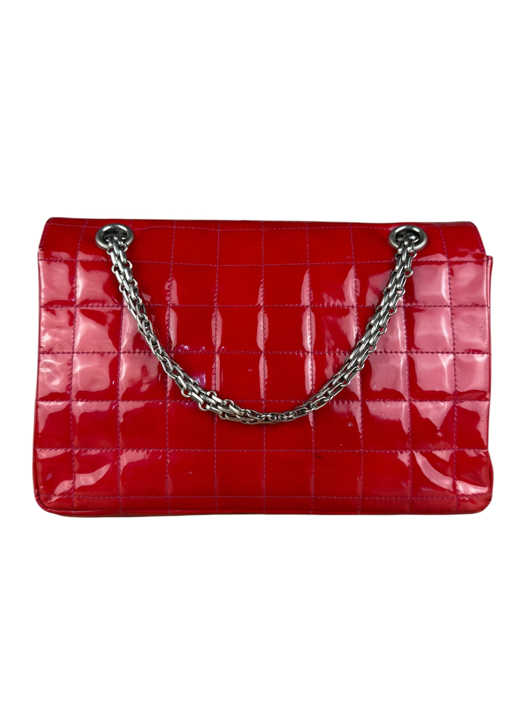 Chanel Red Patent Chocolate Bar Chain Flap Bag 2000 - Image 8