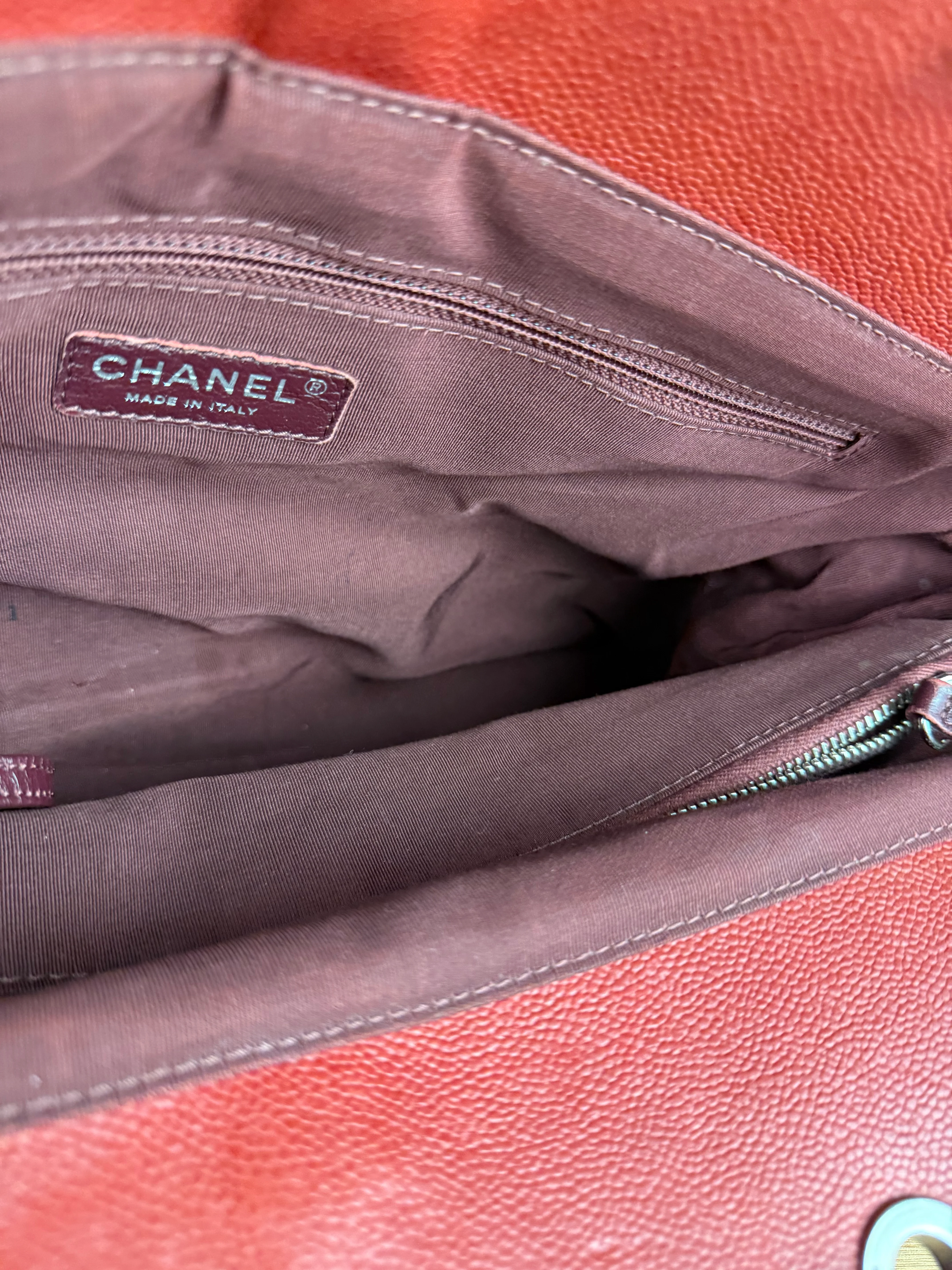 Chanel Red Quilted Caviar Be CC 2Way Tote Bag 2014 - Image 14
