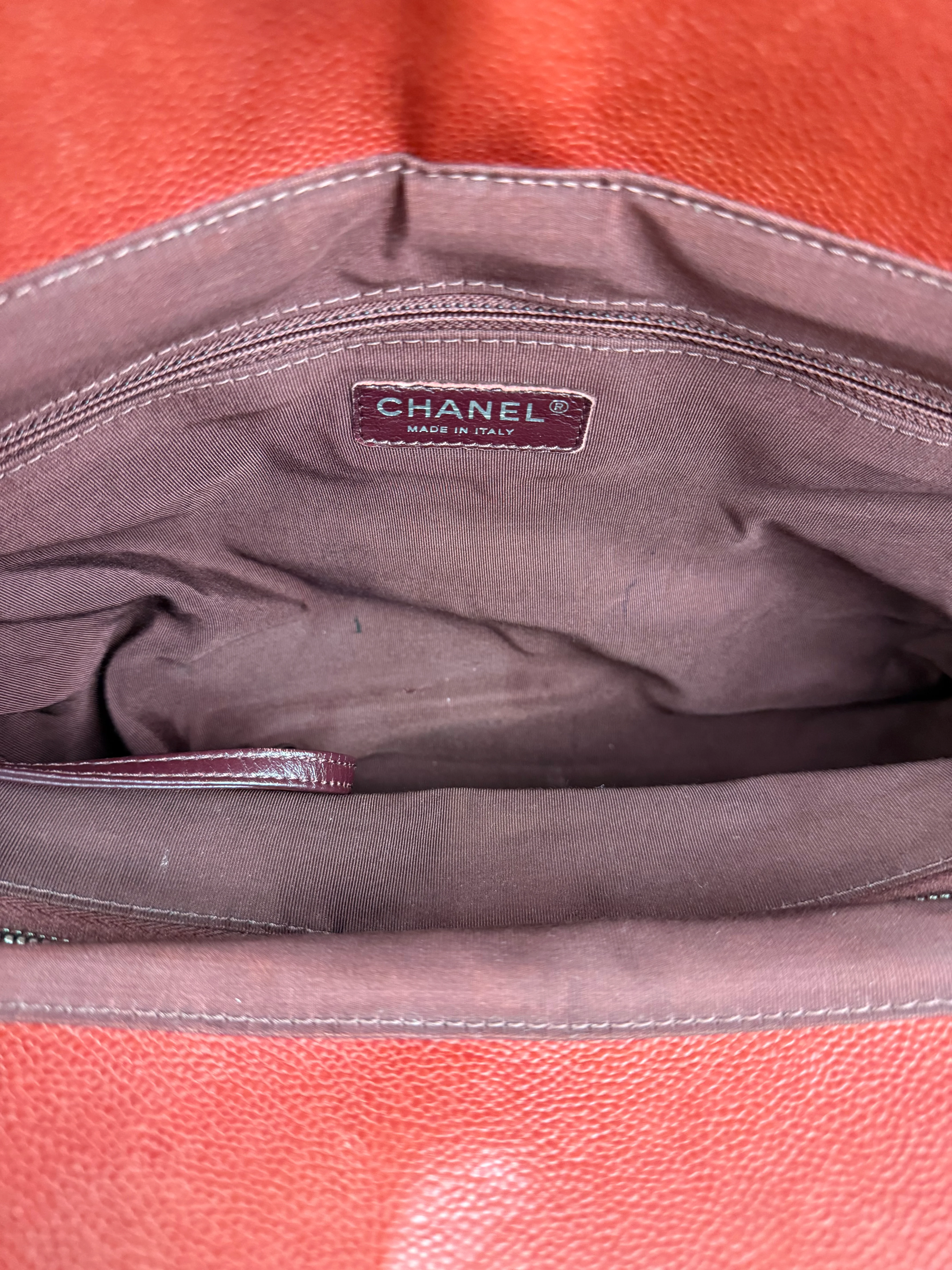 Chanel Red Quilted Caviar Be CC 2Way Tote Bag 2014 - Image 15