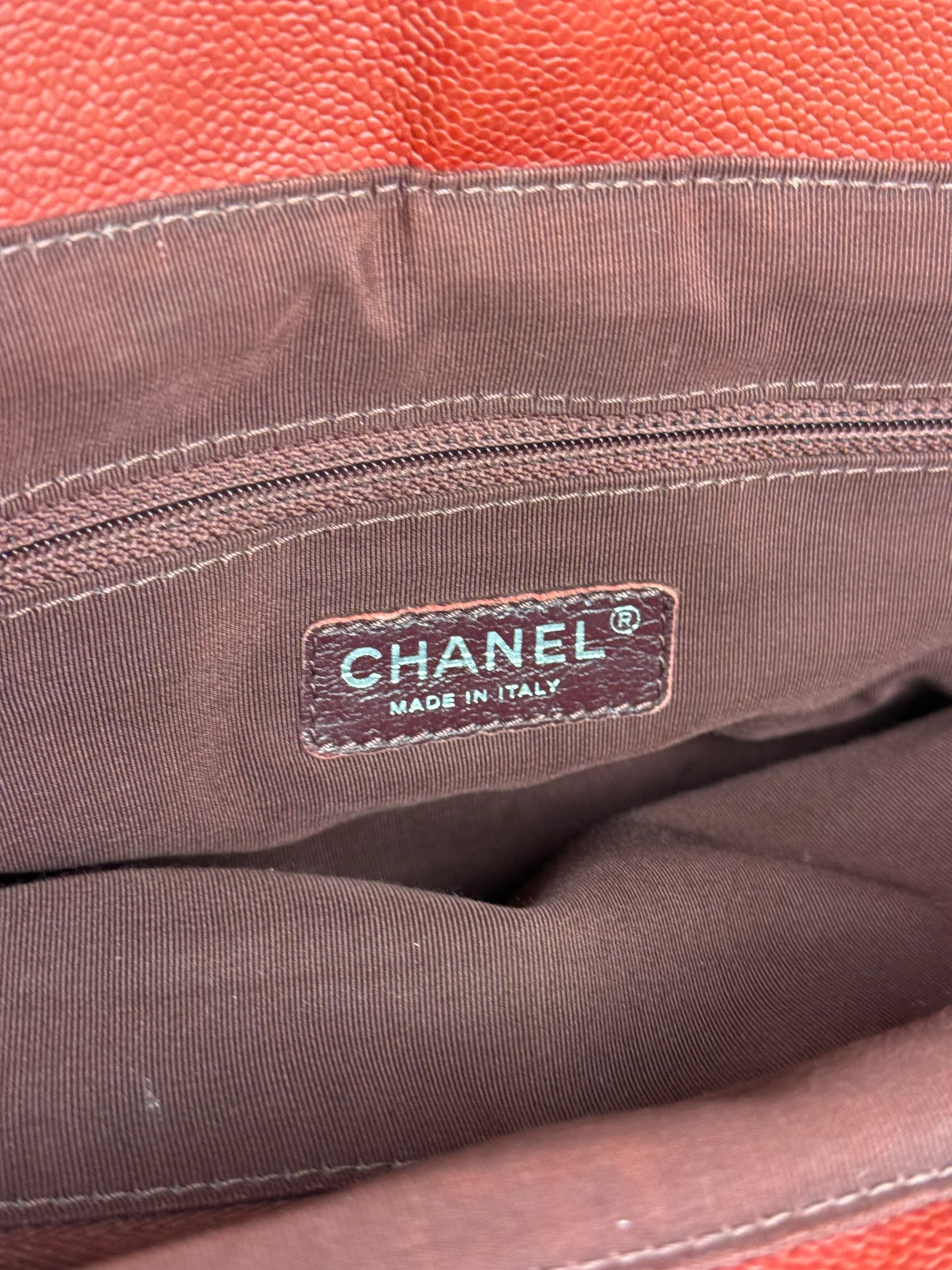 Chanel Red Quilted Caviar Be CC 2Way Tote Bag 2014 - Image 16