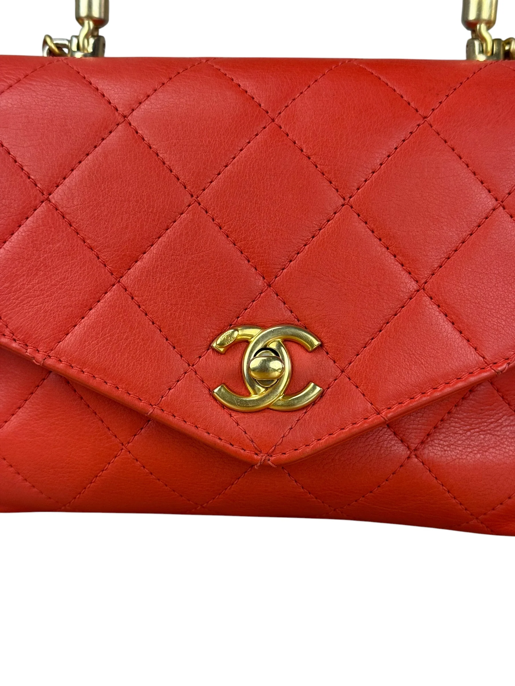 Chanel Red Quilted Coco Handle 2Way Handbag 2019 - Image 3