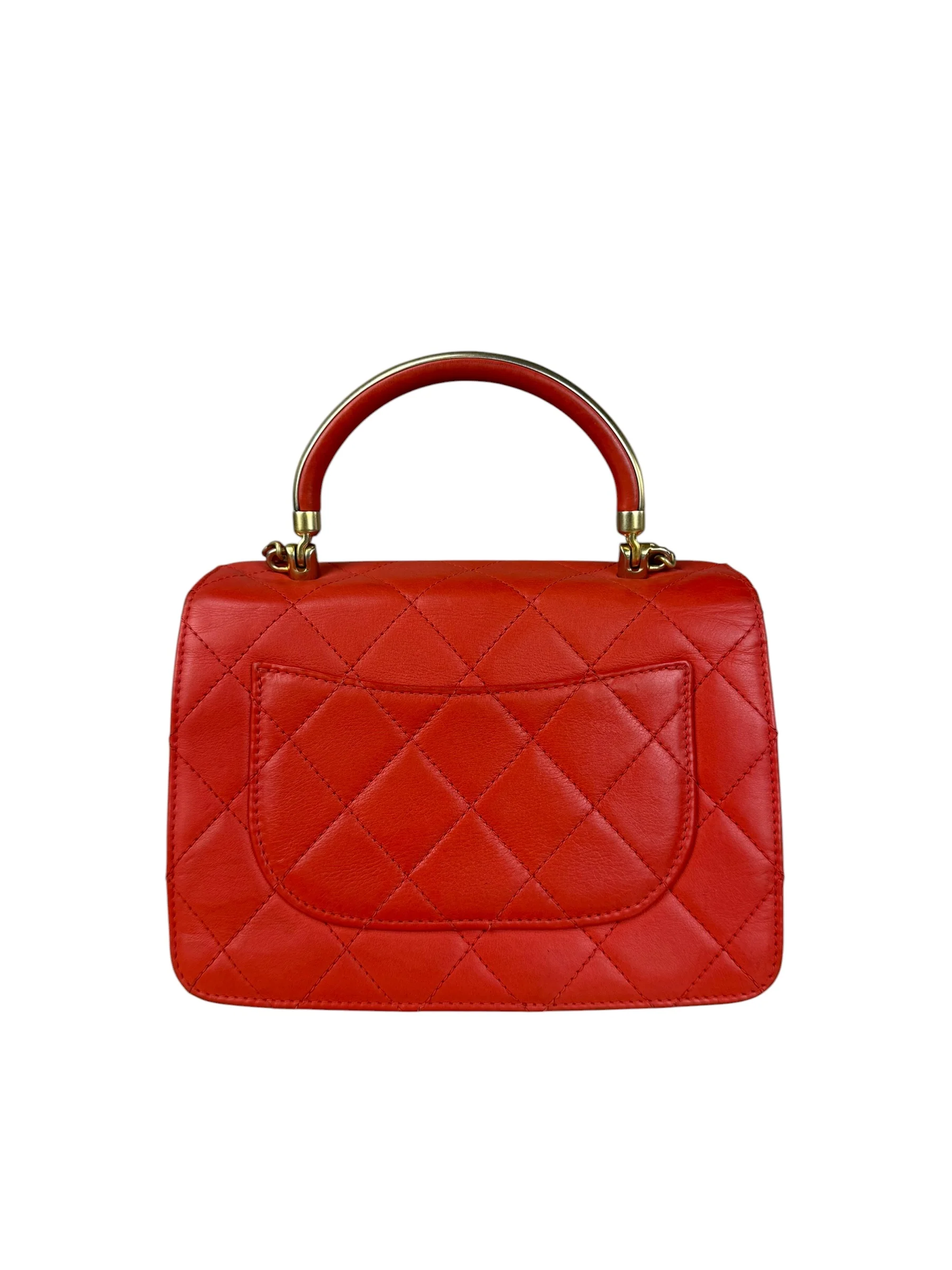 Chanel Red Quilted Coco Handle 2Way Handbag 2019 - Image 9