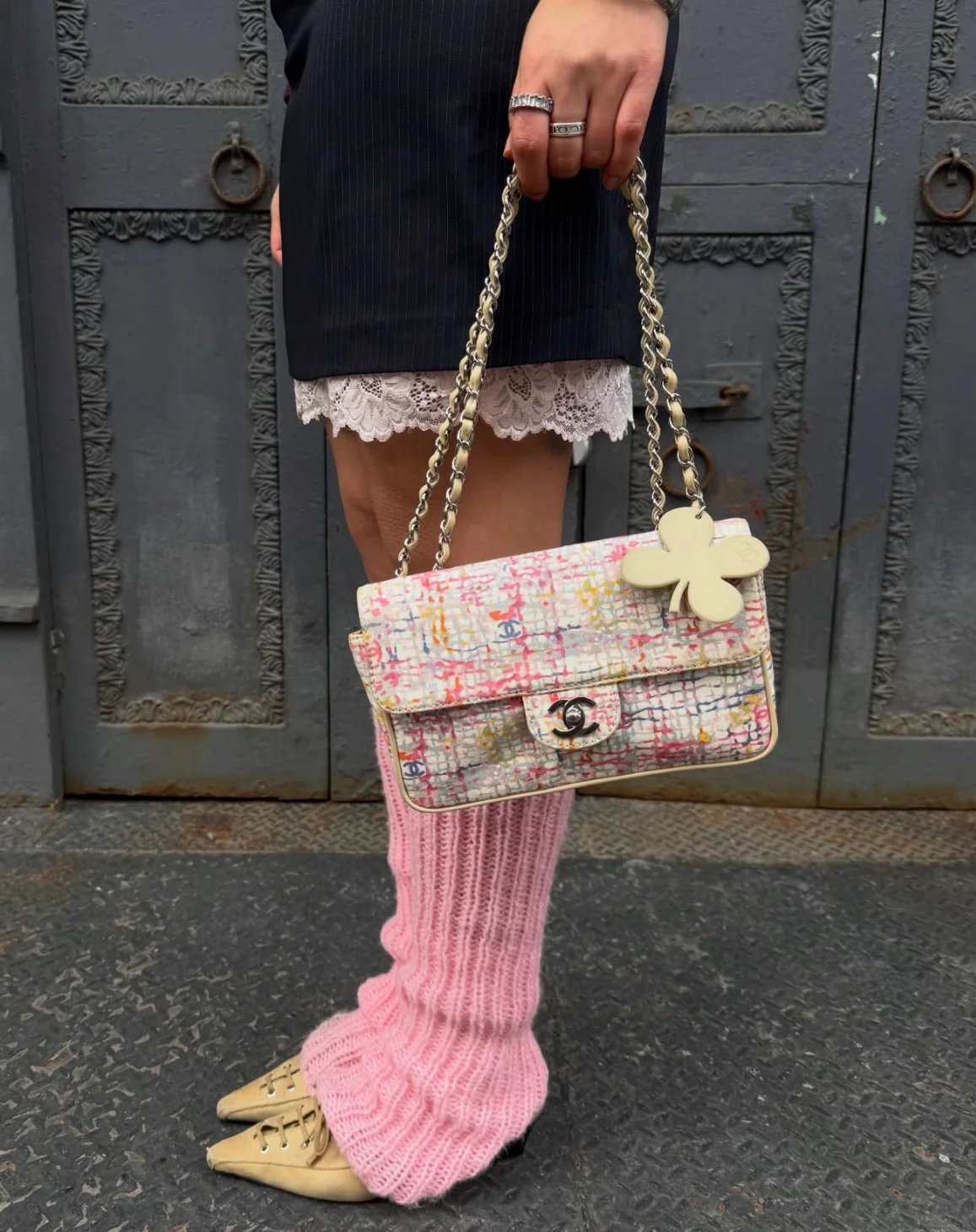Chanel Small Watercolor Cover Canvas Flap Bag 2004