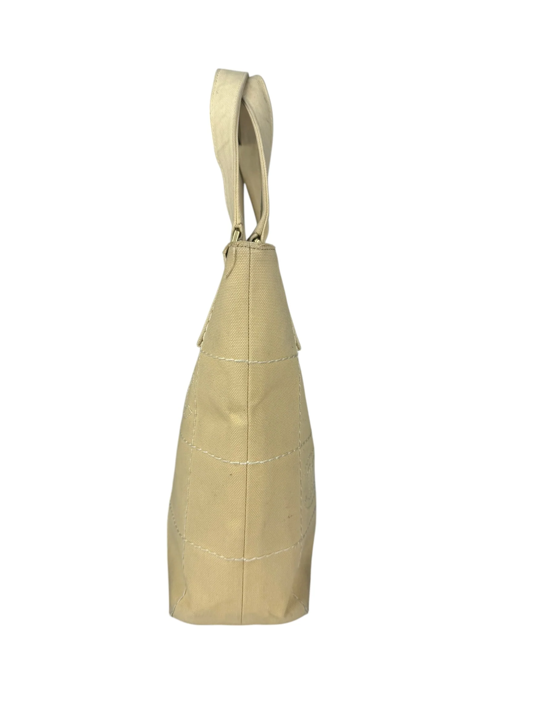 Chanel Vintage Beige Canvas Quilted Chocolate Bar Tote 2003 - Image 15