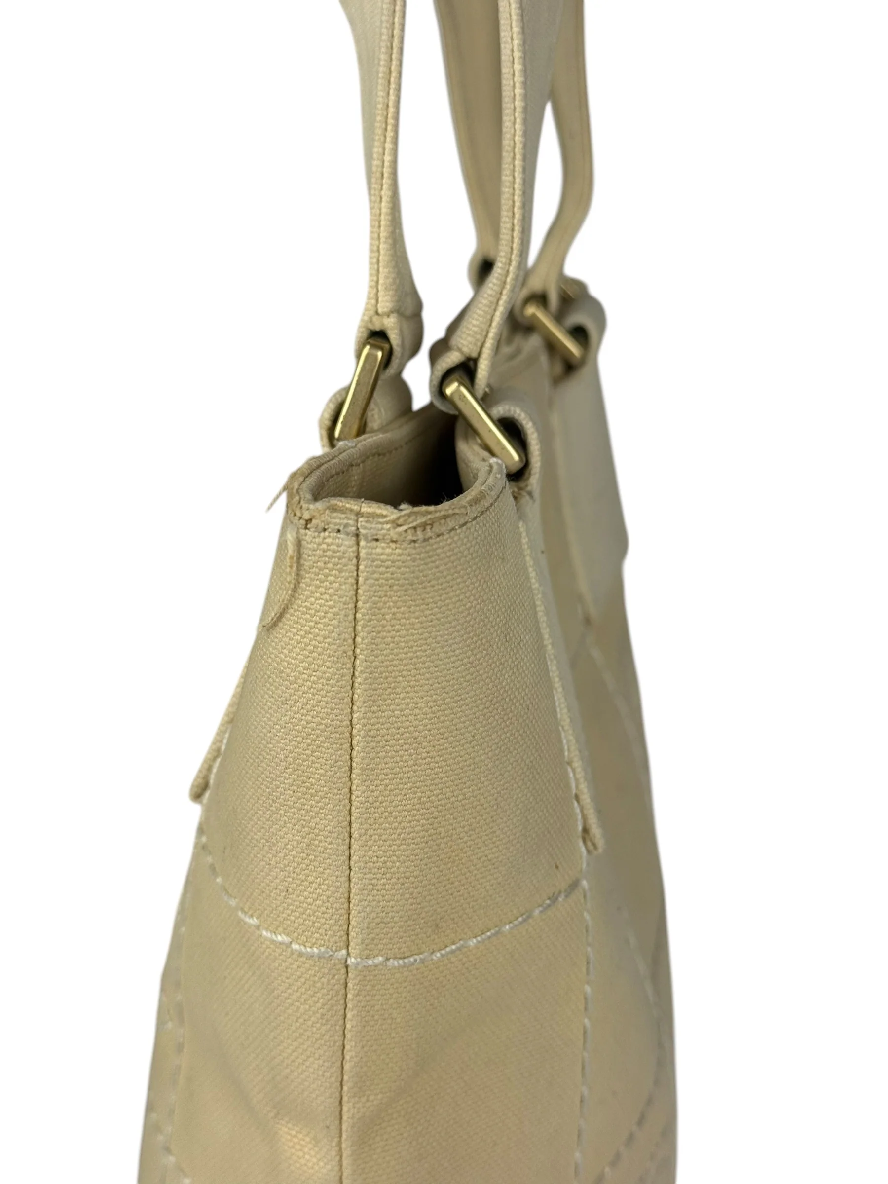 Chanel Vintage Beige Canvas Quilted Chocolate Bar Tote 2003 - Image 17
