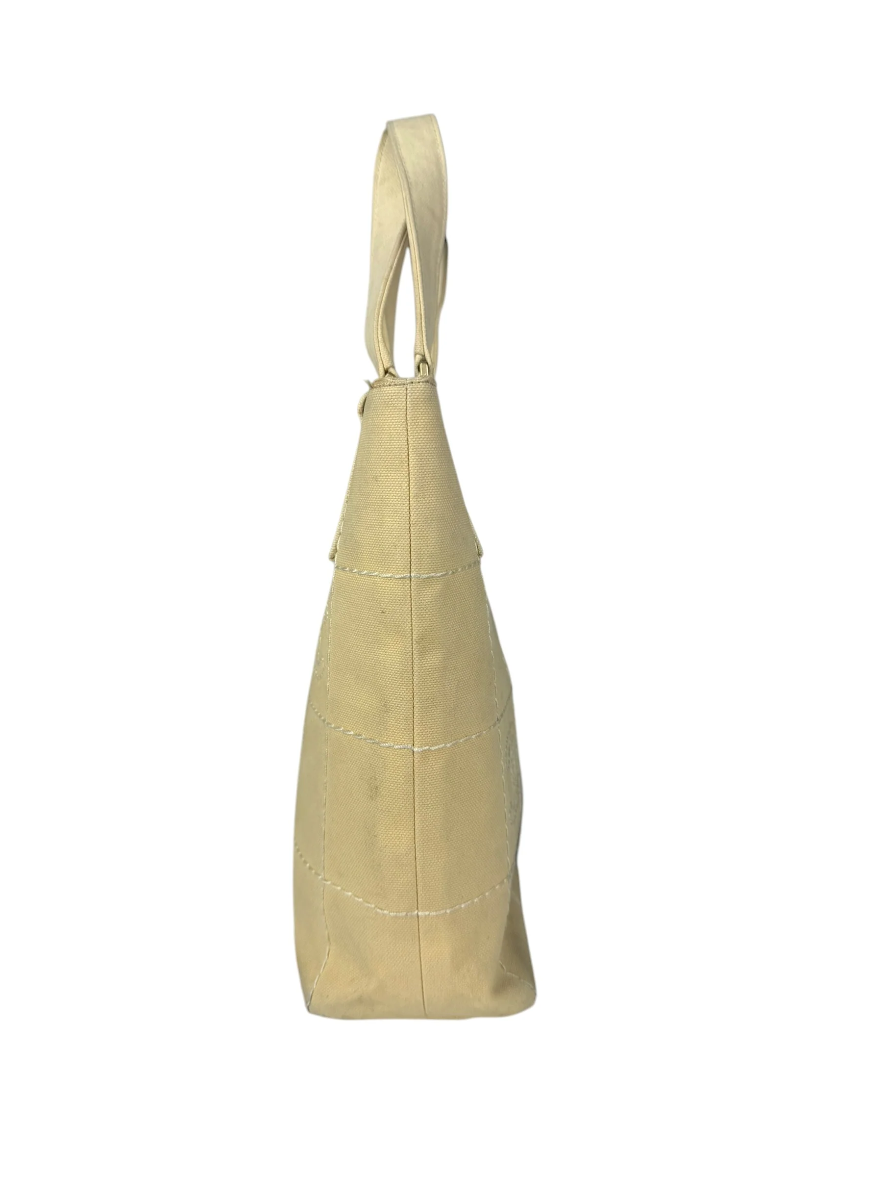 Chanel Vintage Beige Canvas Quilted Chocolate Bar Tote 2003 - Image 18