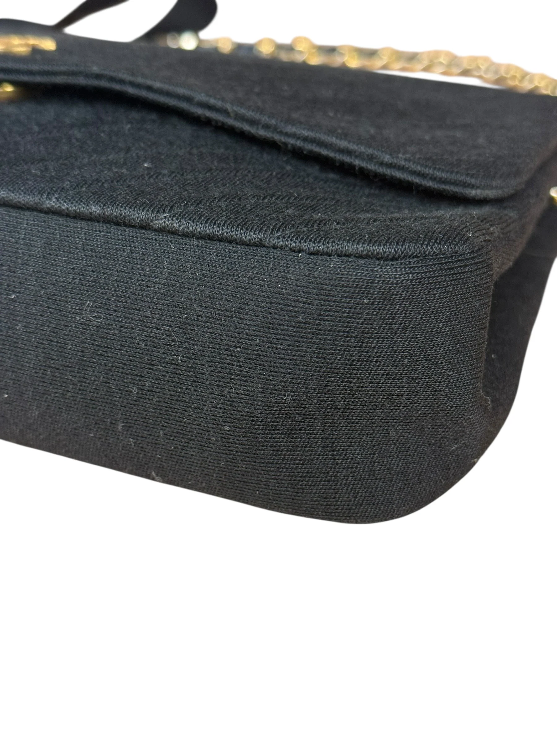 Chanel Vintage Black Cotton Quilted Flap Bag - Image 10