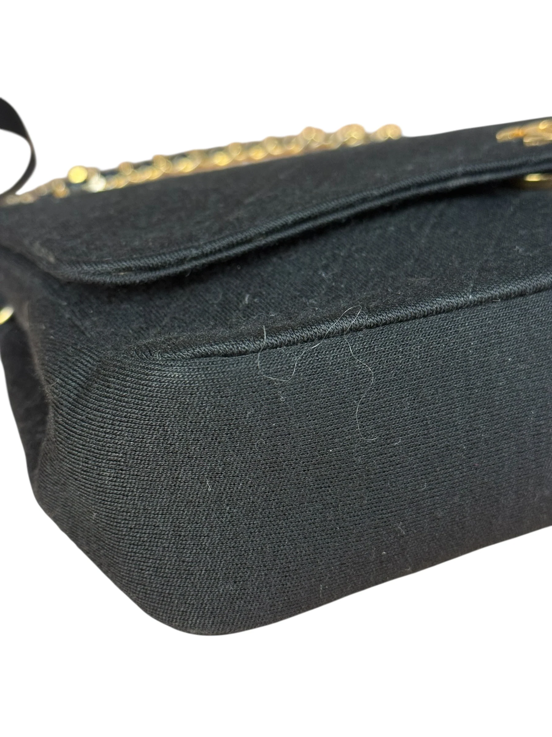 Chanel Vintage Black Cotton Quilted Flap Bag - Image 11