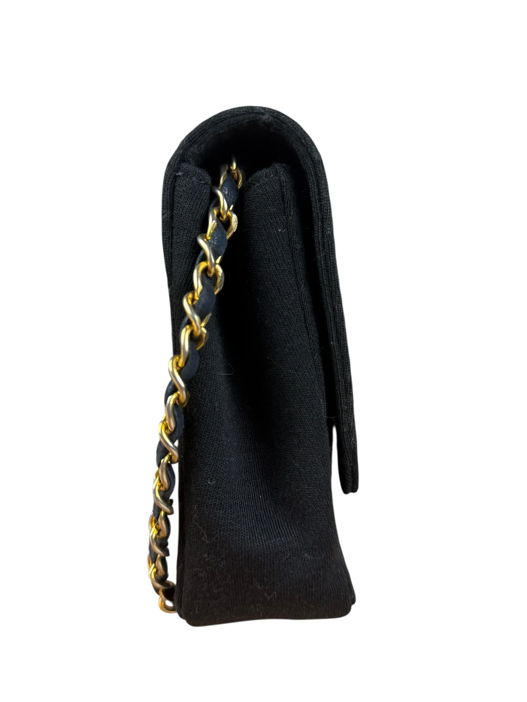 Chanel Vintage Black Cotton Quilted Flap Bag - Image 5