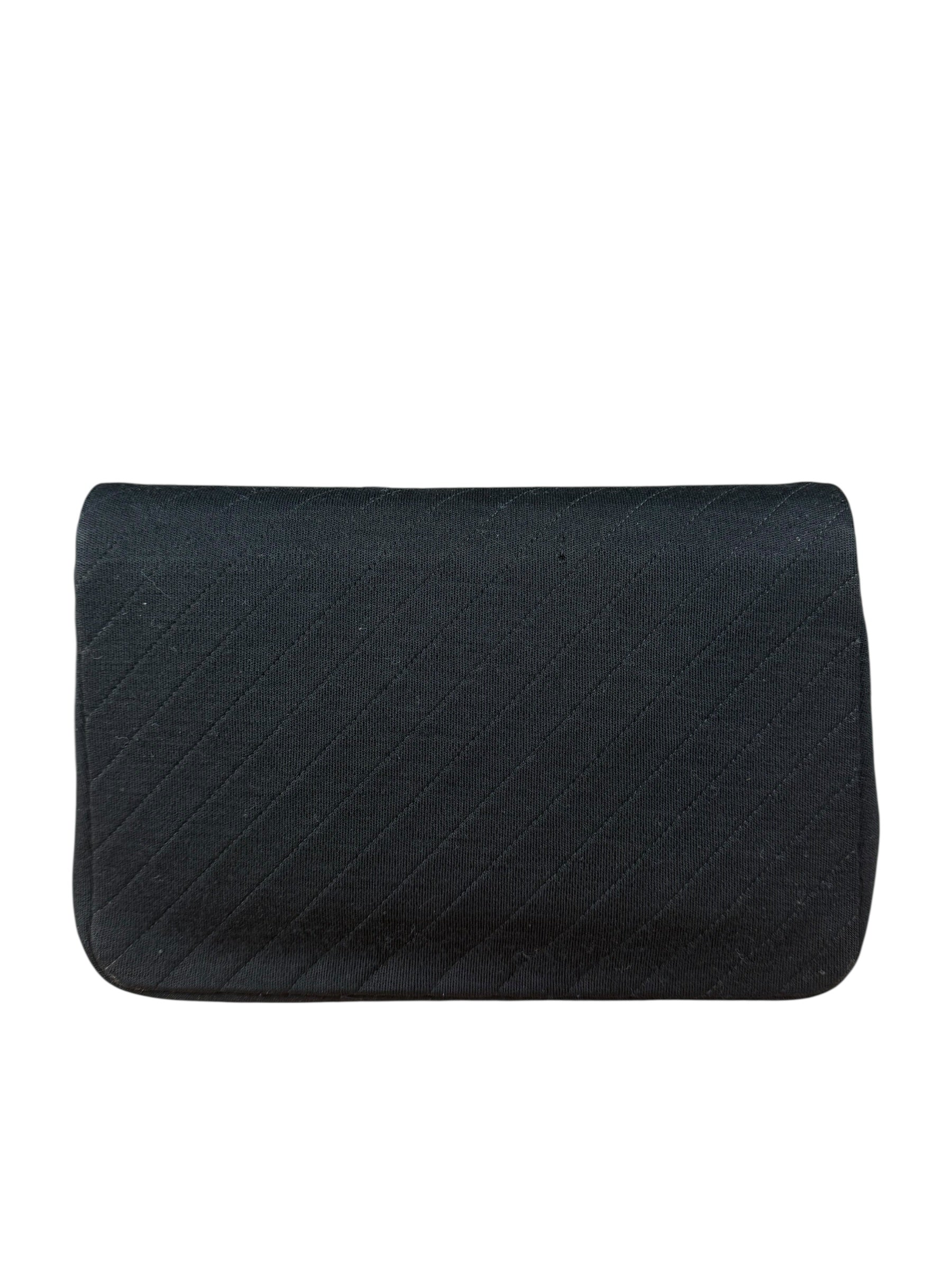 Chanel Vintage Black Cotton Quilted Flap Bag - Image 6