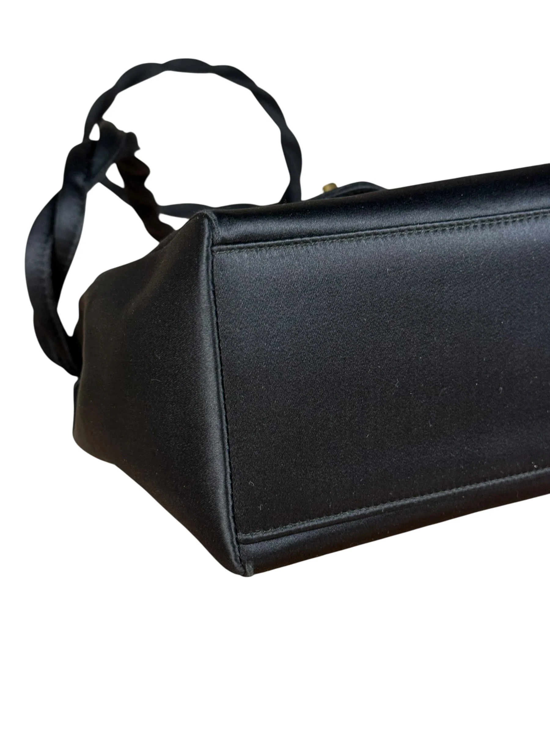 Chanel Vintage Black Mini Satin Flap Braided Shoulder Bag - Image 11
