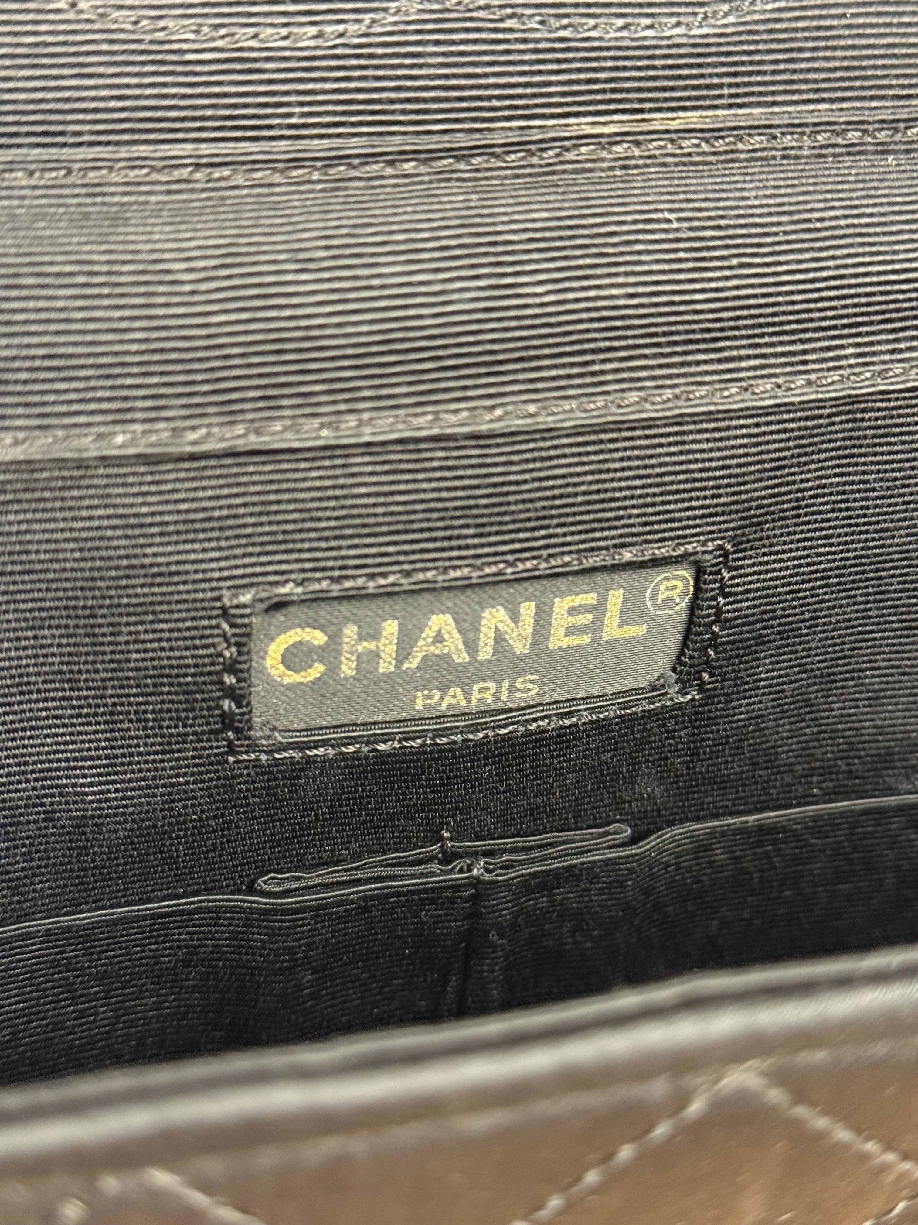 Chanel Vintage CC Black Satin Half-Moon Flap Bag 1991-1992 - Image 12
