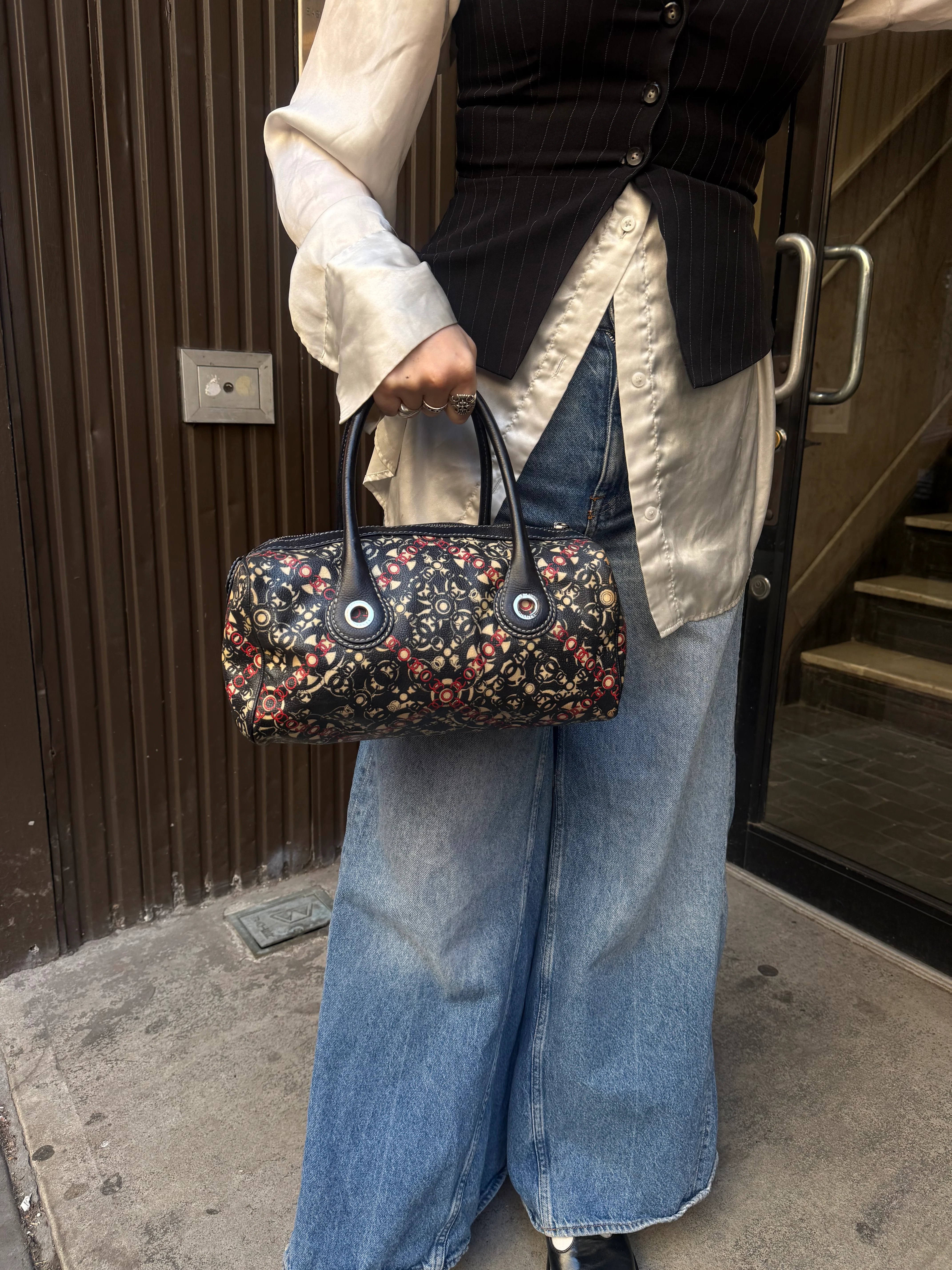 Chanel Vintage Coco Optic Bowler Bag 2006