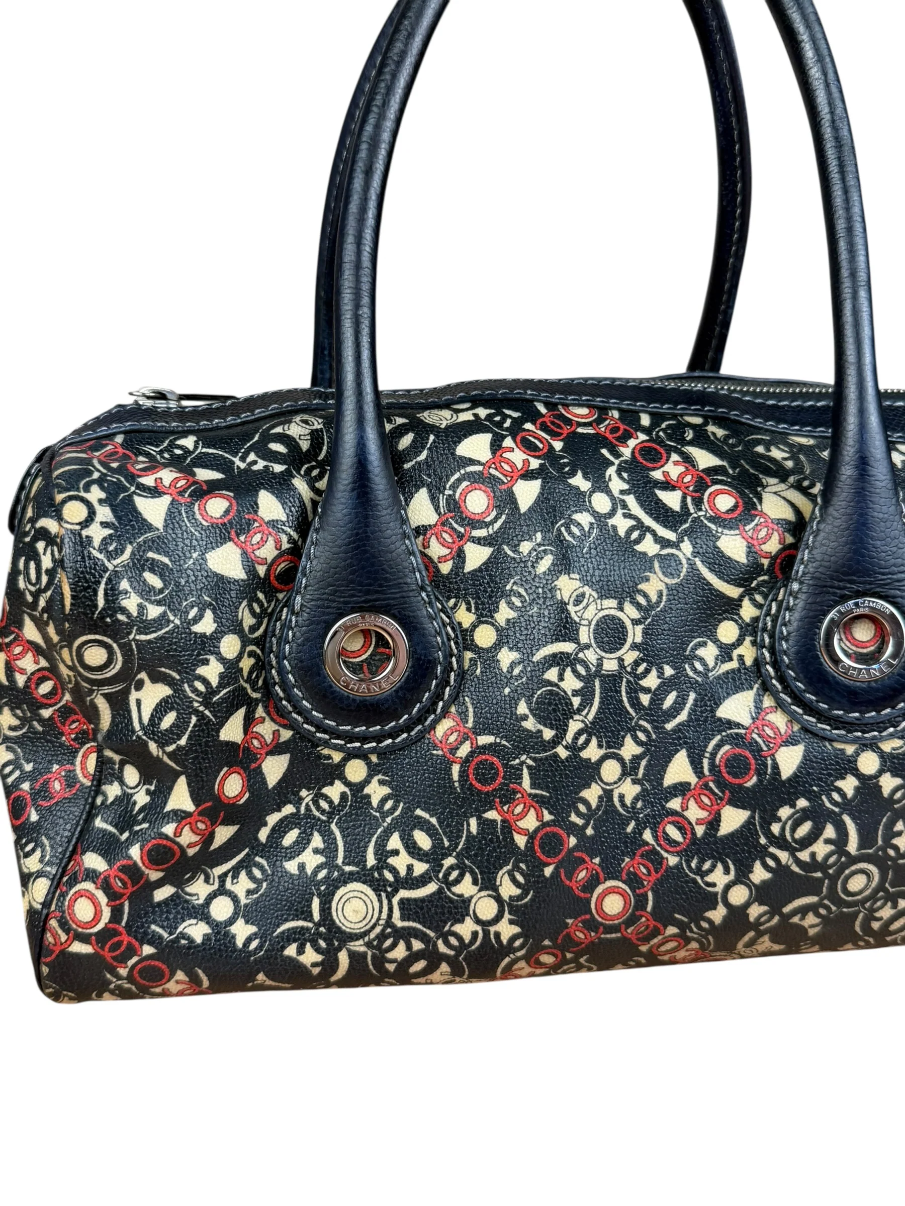 Chanel Vintage Coco Optic Bowler Bag 2006 - Image 11