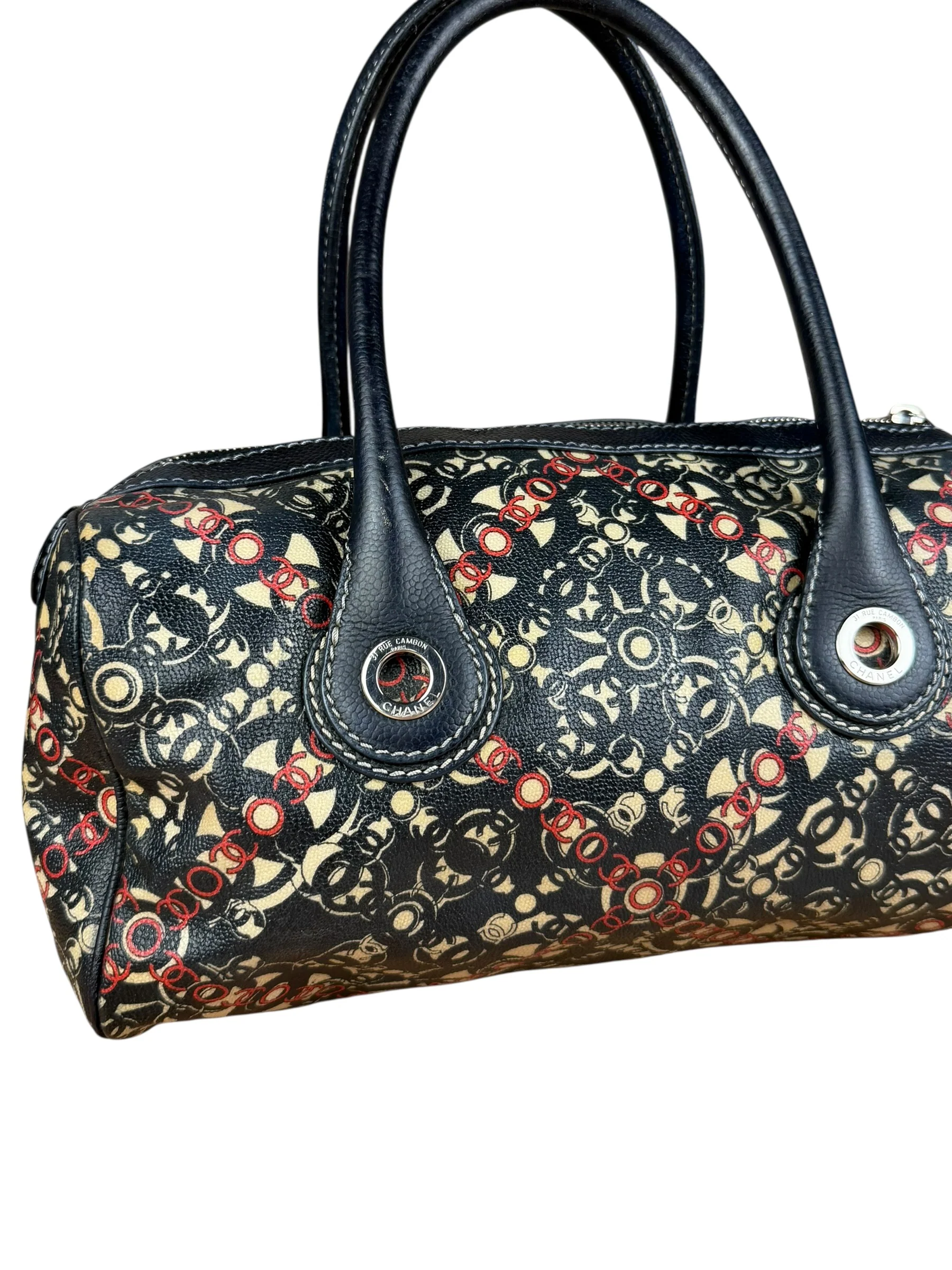 Chanel Vintage Coco Optic Bowler Bag 2006 - Image 3