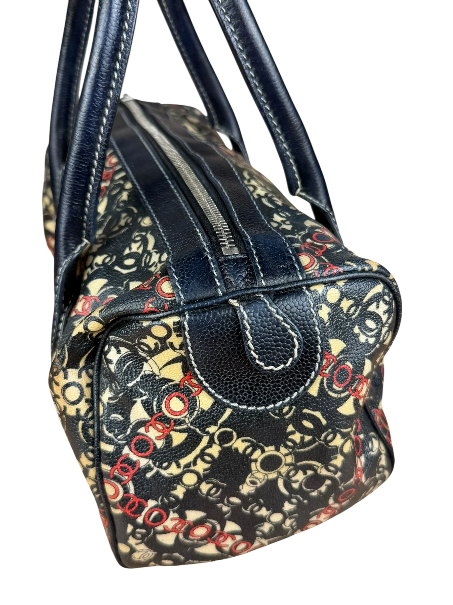 Chanel Vintage Coco Optic Bowler Bag 2006 - Image 9