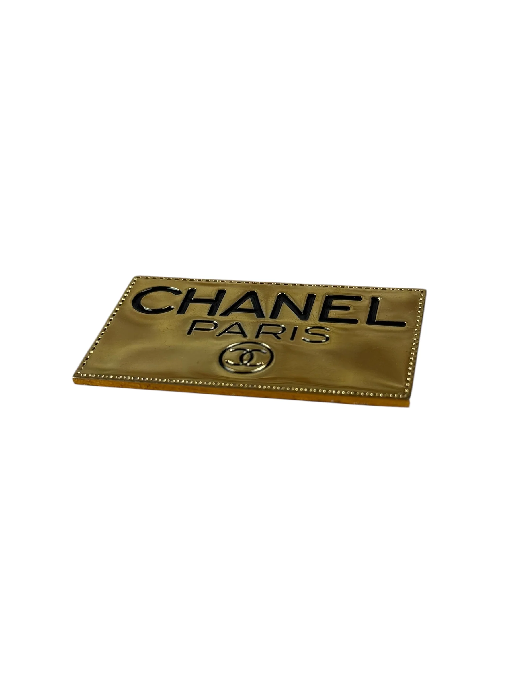 Chanel Vintage gold Plated Logo Brooch - Image 3