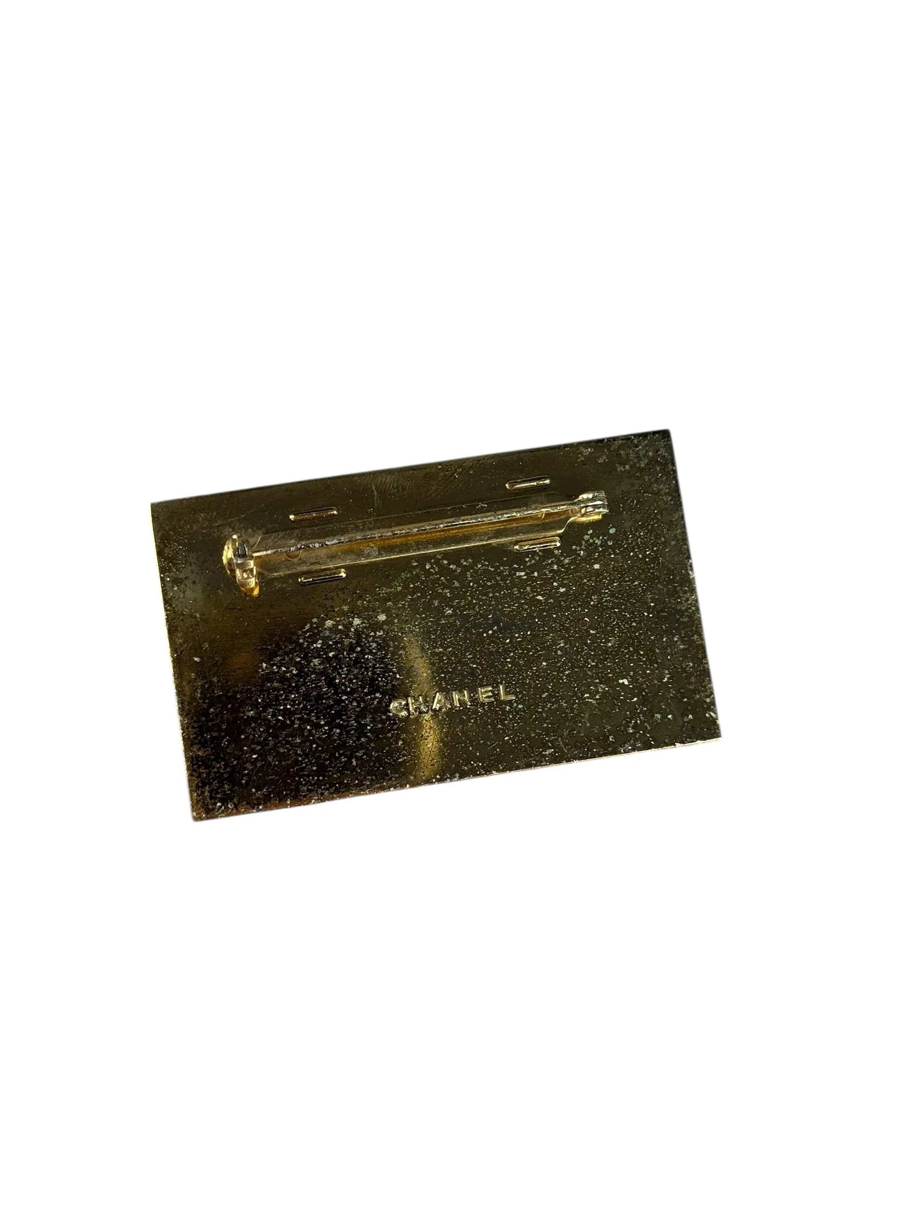 Chanel Vintage gold Plated Logo Brooch - Image 4