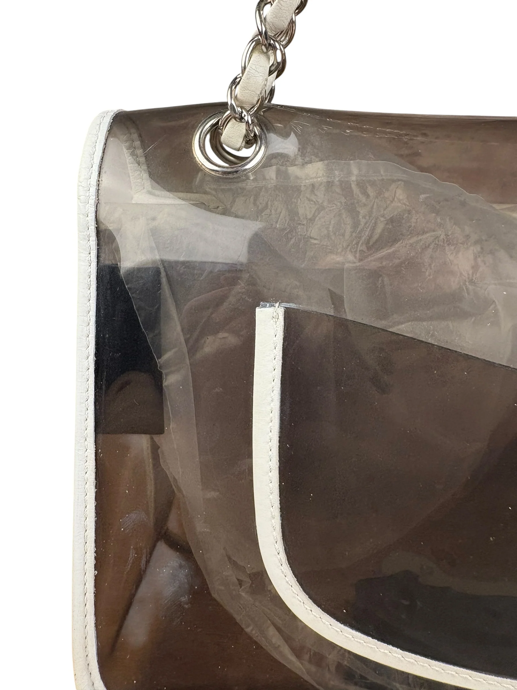 Chanel Vintage PVC Transparent Heart Lock Flap Bag 2008 - Image 10