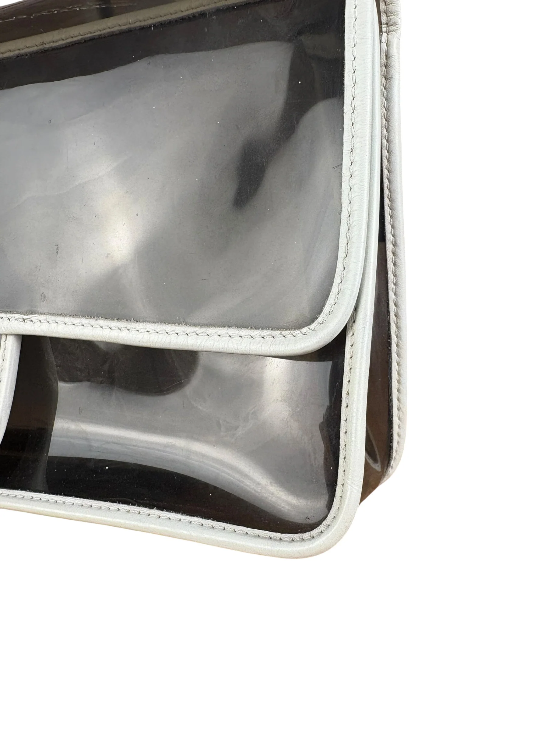 Chanel Vintage PVC Transparent Heart Lock Flap Bag 2008 - Image 5