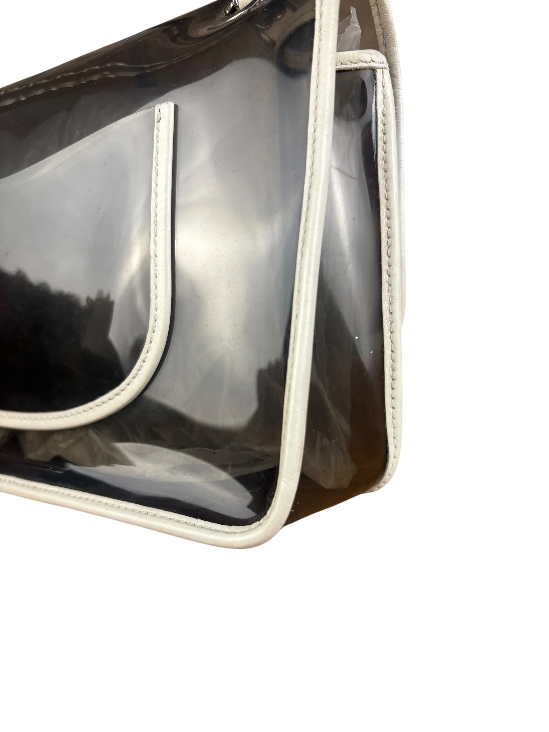 Chanel Vintage PVC Transparent Heart Lock Flap Bag 2008 - Image 6