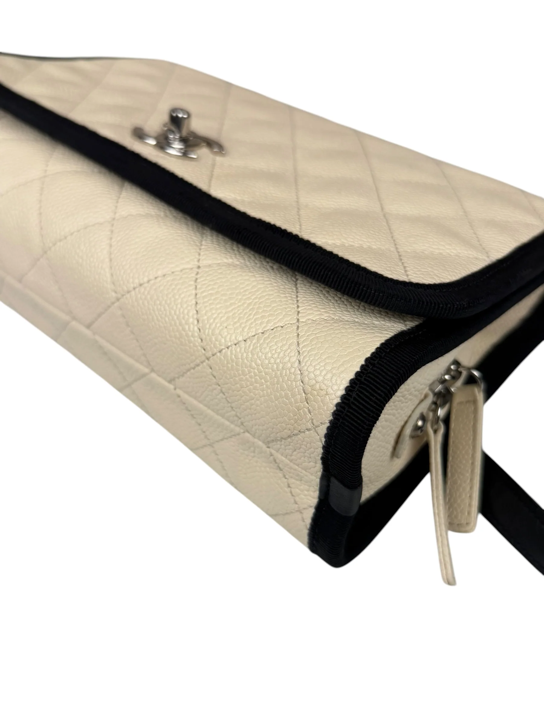 Chanel White Caviar Quilted Top Handle Flap Bag 2018 - Image 12
