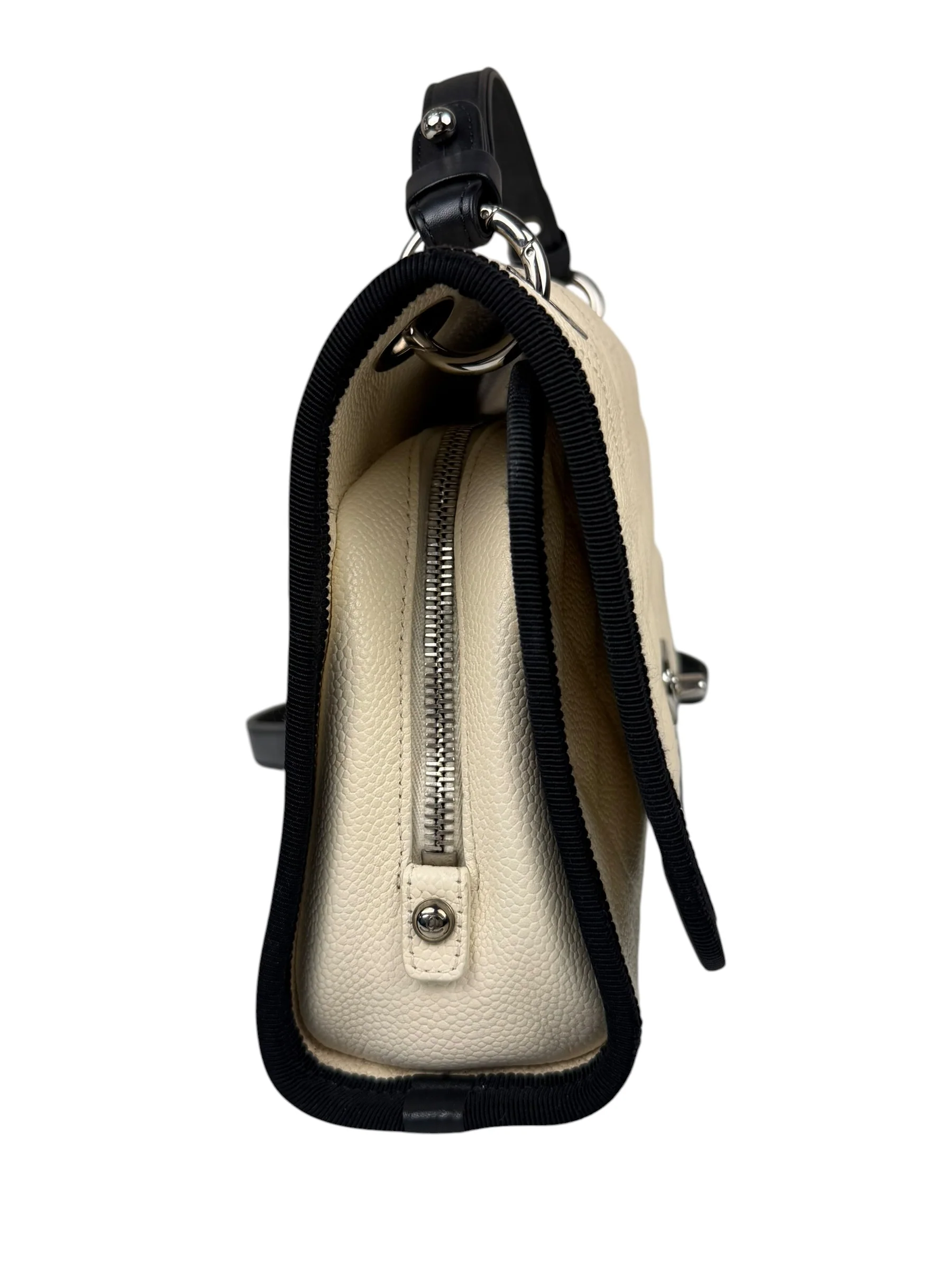 Chanel White Caviar Quilted Top Handle Flap Bag 2018 - Image 7
