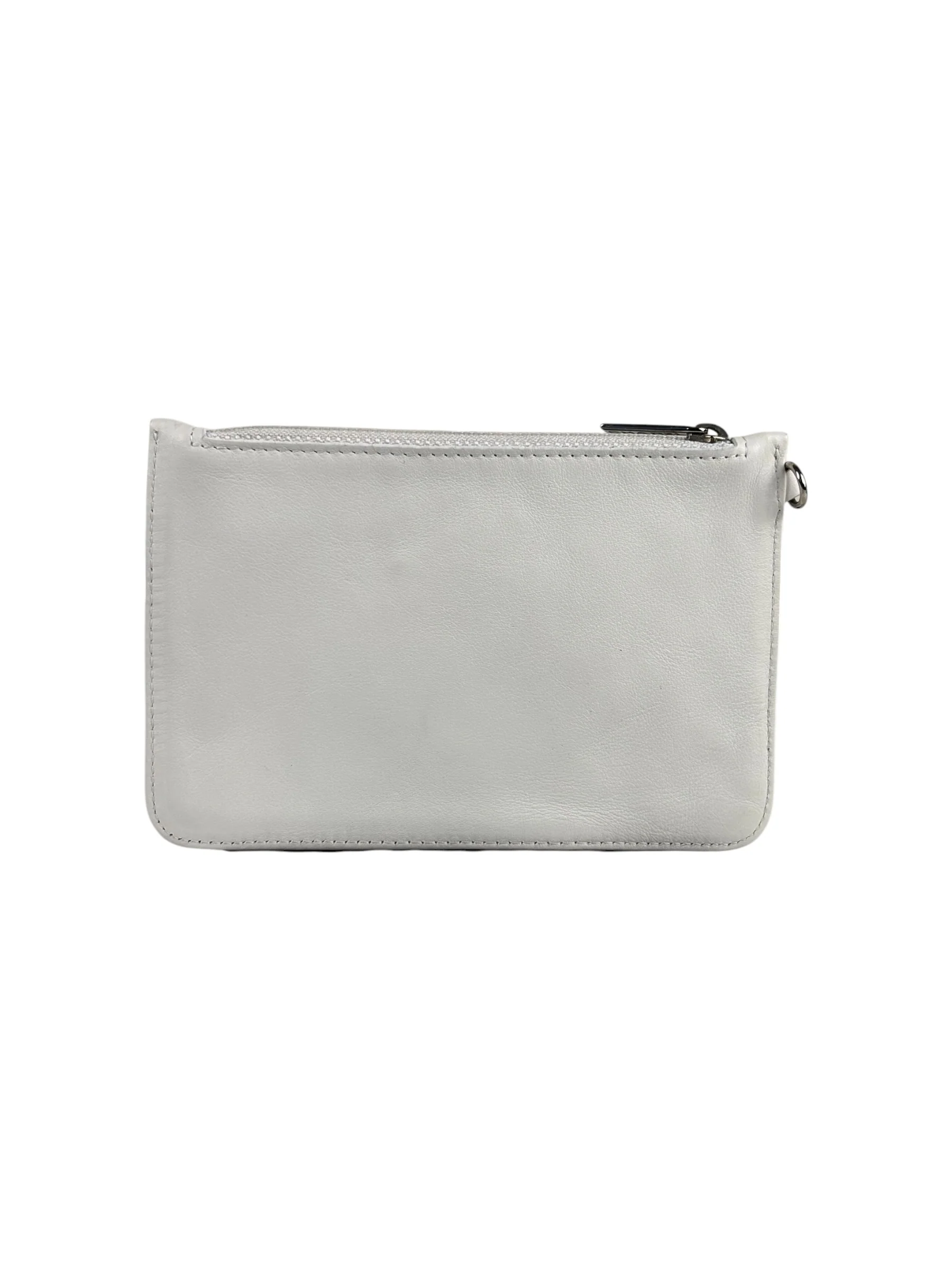 Chanel White CC Leather Wallet Zip Pouch 2004 - Image 2
