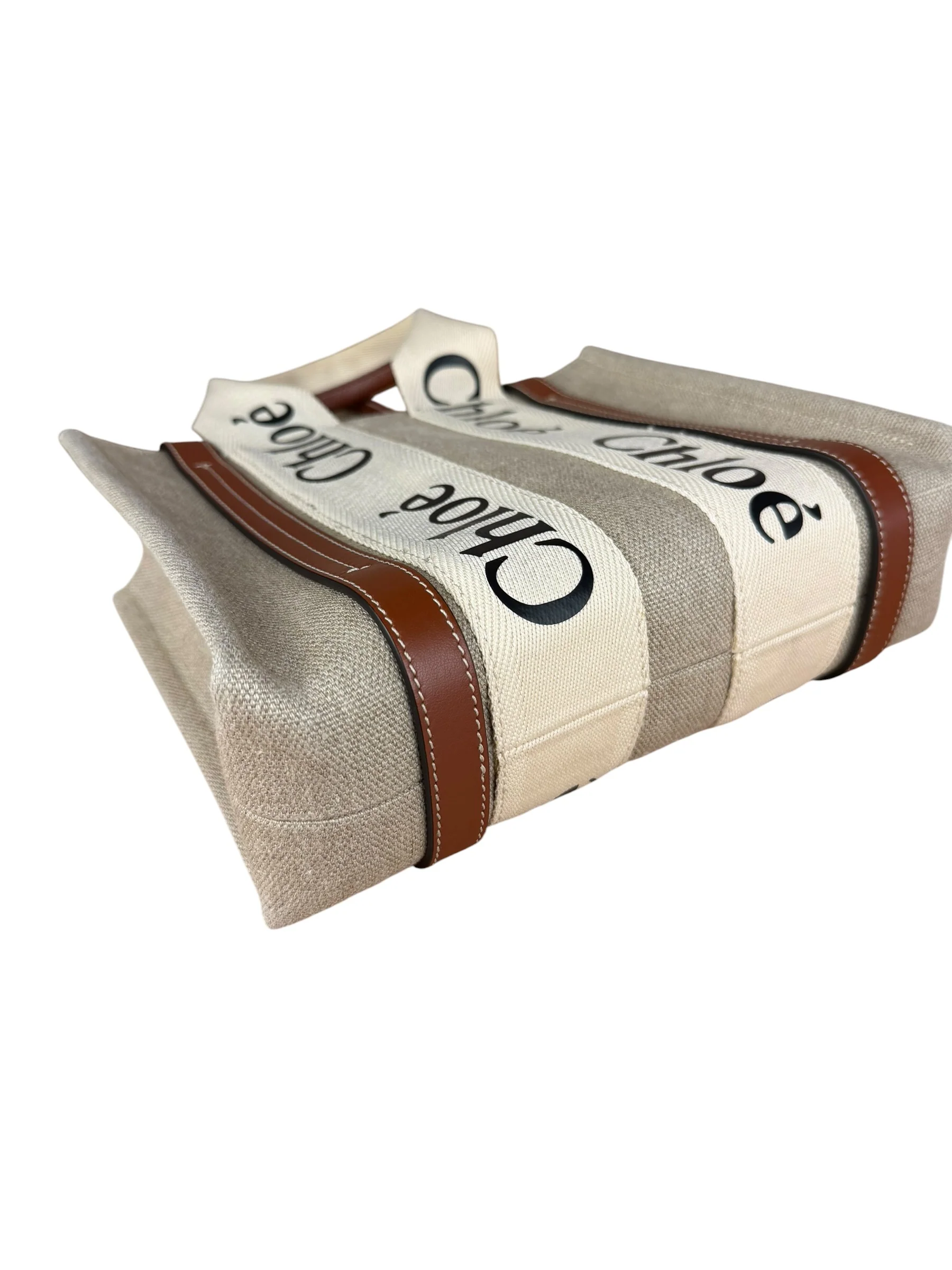 Chloé Beige Canvas S Woody Tote - Image 11